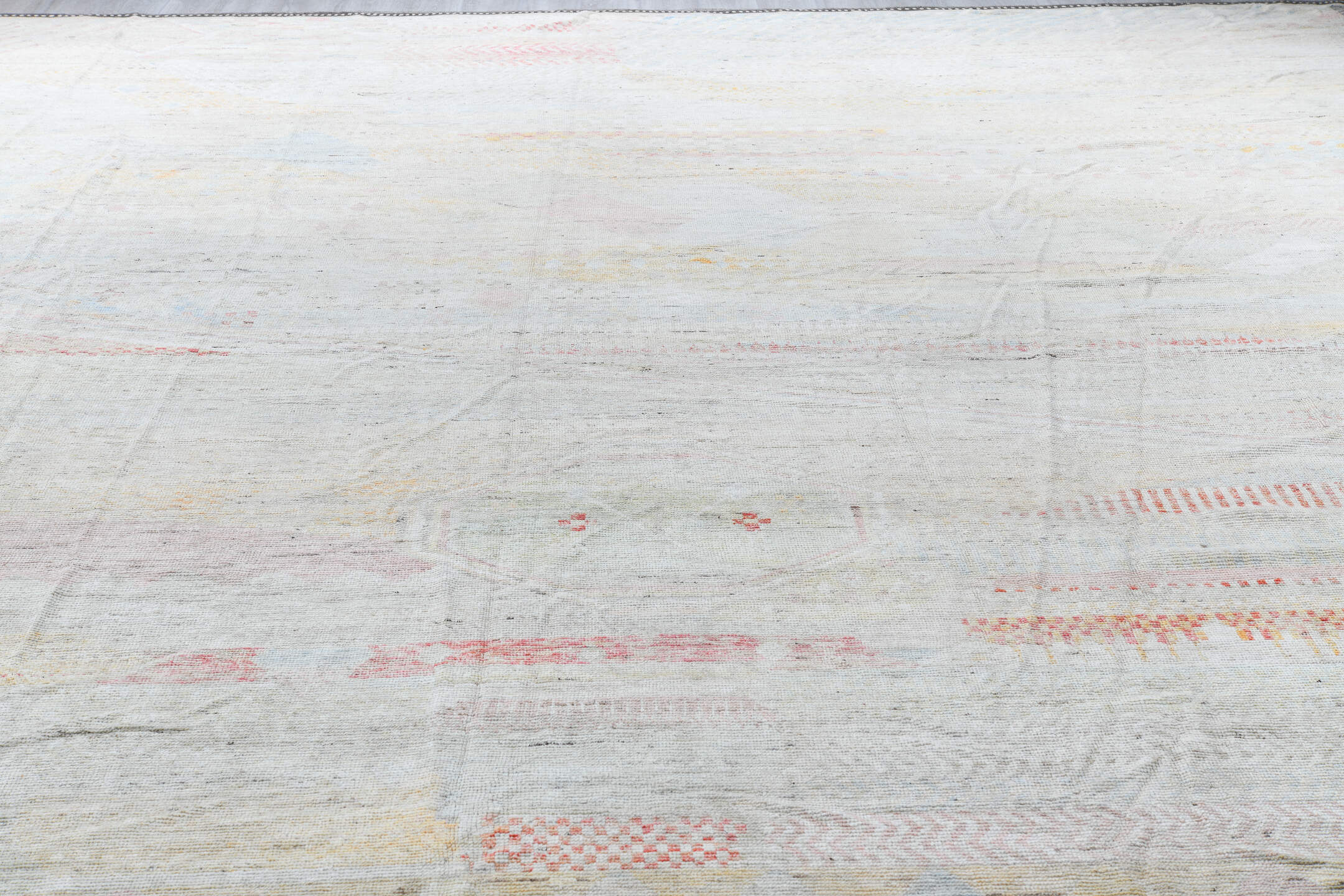 14' x 19' one-of-a-kind handmade vintage Tulu oversize rug. Color palette: black, brown, charcoal, dark gray, gainsboro