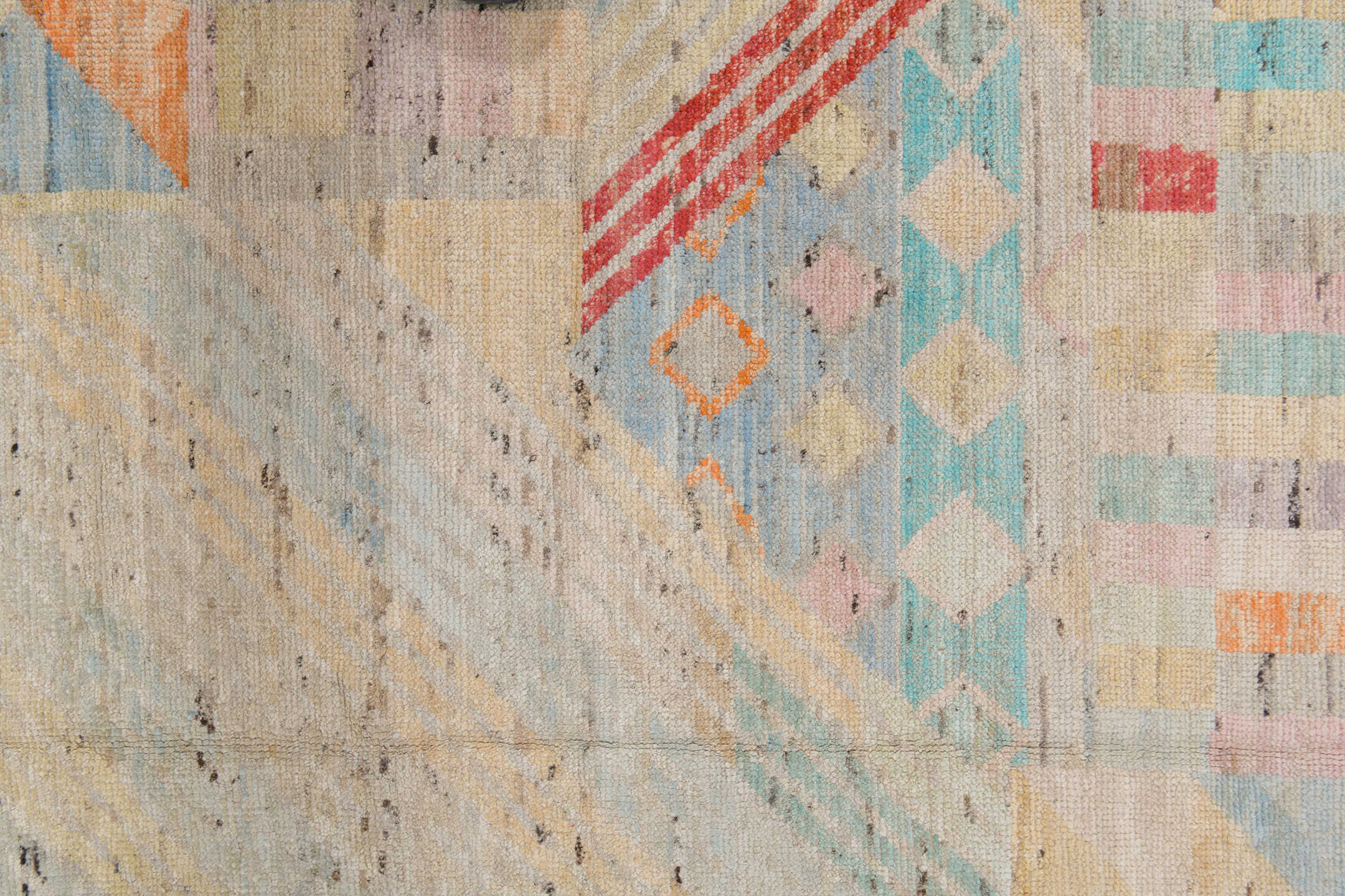 10' x 14' one-of-a-kind handmade vintage Tulu large size rug. Color palette: antiquewhite, beige, bisque, brown, dark salmon