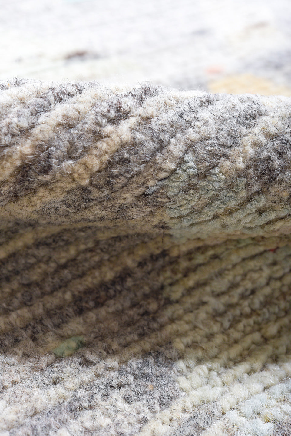 10' x 13' one-of-a-kind handmade vintage Tulu large size rug. Color palette: brown, dark gray, dim gray, gainsboro, gray