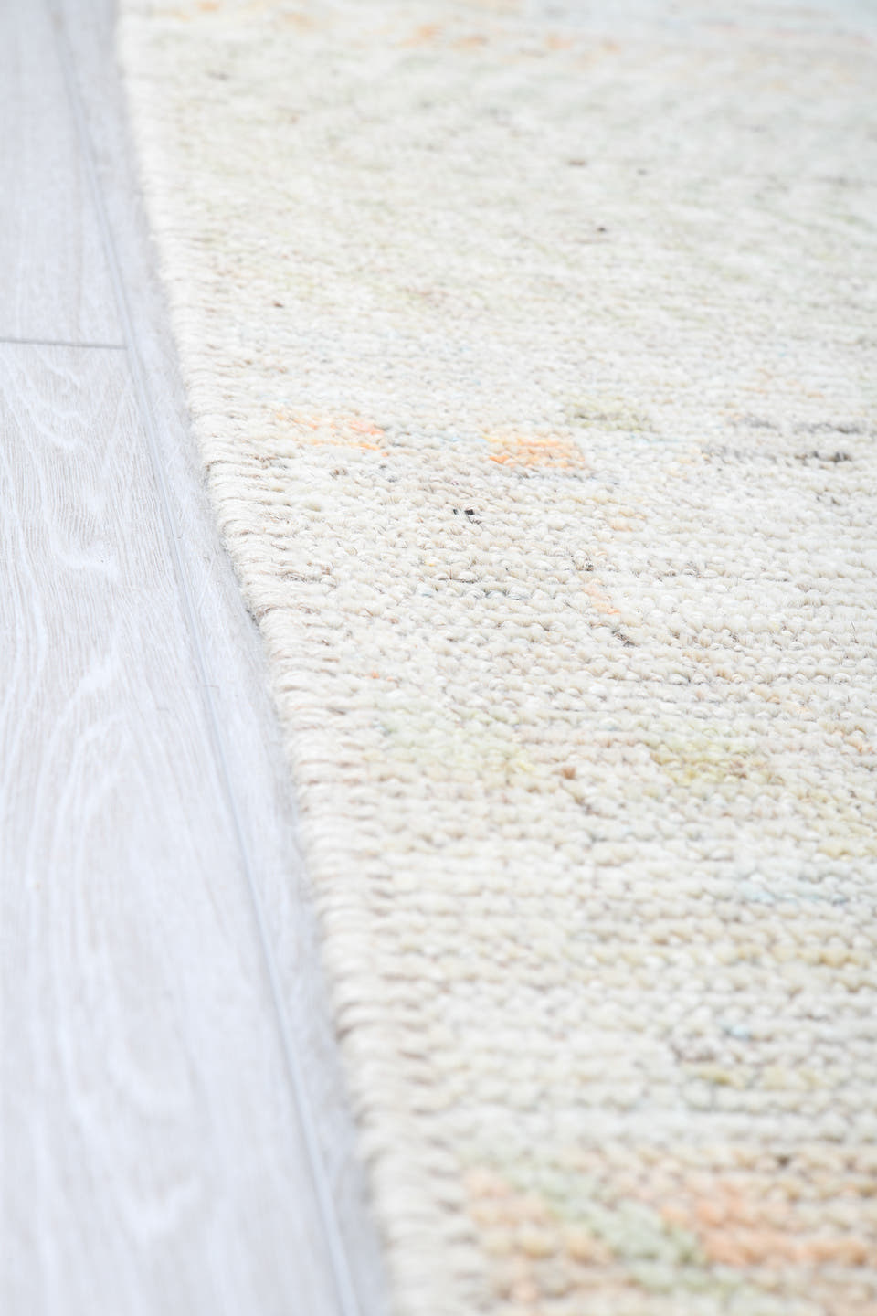 13' x 19' one-of-a-kind handmade vintage Tulu oversize rug. Color palette: ivory, cream, pale blue, blush, sand