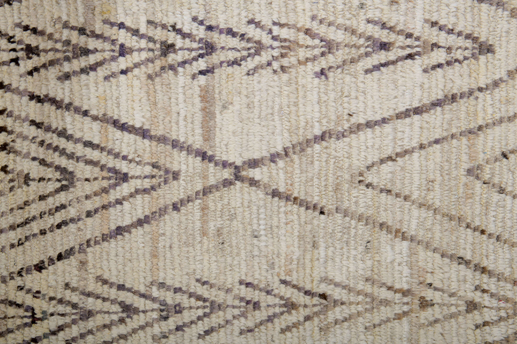 8' x 9' one-of-a-kind handmade vintage Tulu rug. Color palette: brown, gainsboro, gray, light gray, off-white, silver