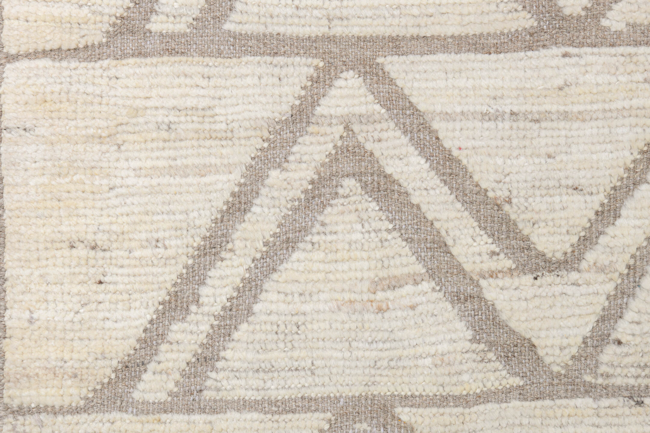 14' x 15' one-of-a-kind handmade vintage Tulu oversize rug. Color palette: ivory, taupe, beige, stone, gray
