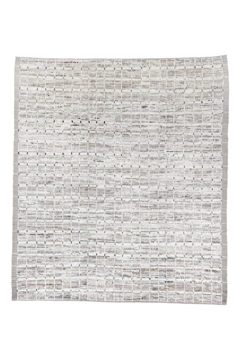 8' x 9' one-of-a-kind handmade vintage Tulu rug. Color palette: dark gray, dim gray, gainsboro, gray, light blue, light gray