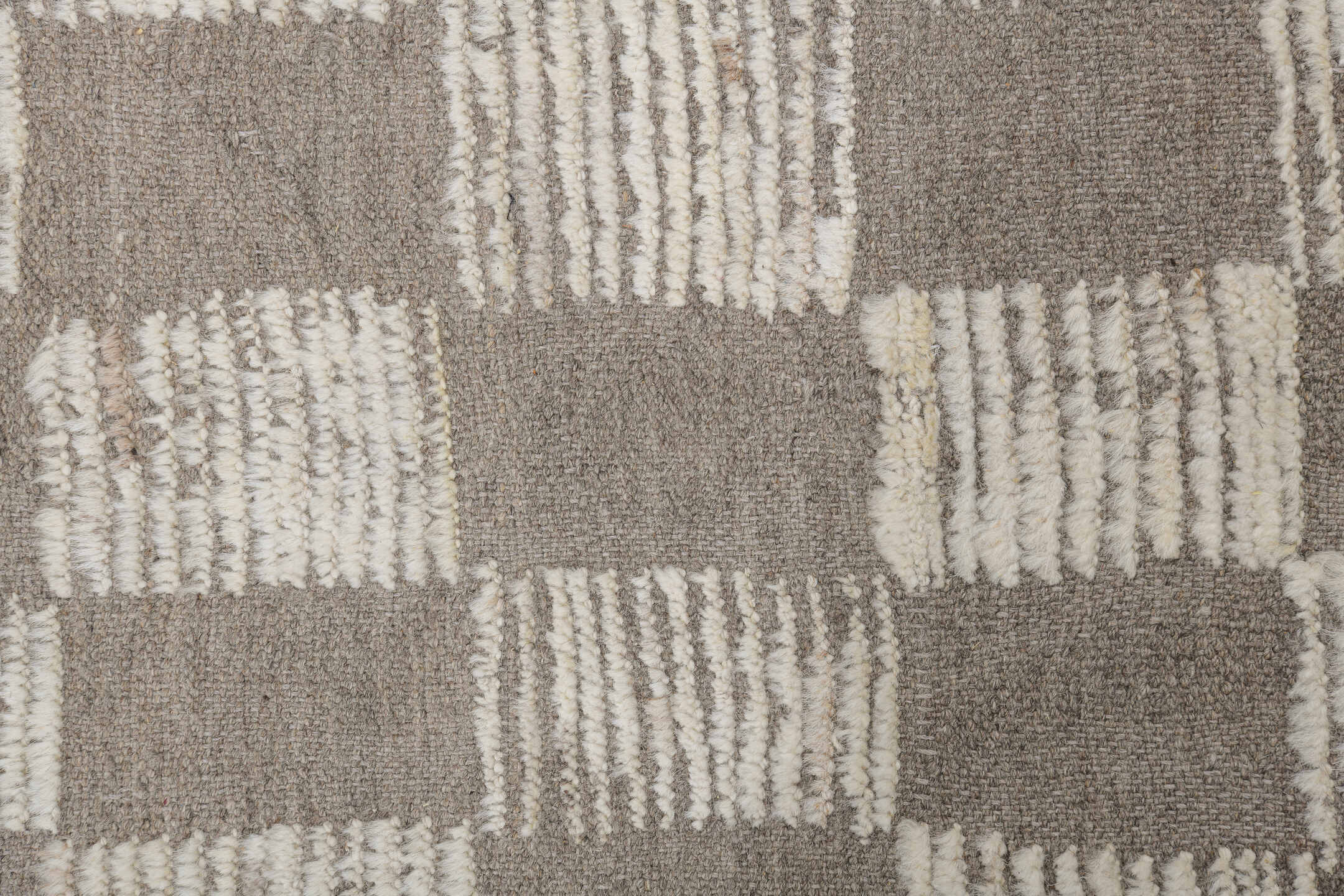 13' x 16' one-of-a-kind handmade vintage Tulu oversize rug. Color palette: floral white, gainsboro, gray, light gray, linen