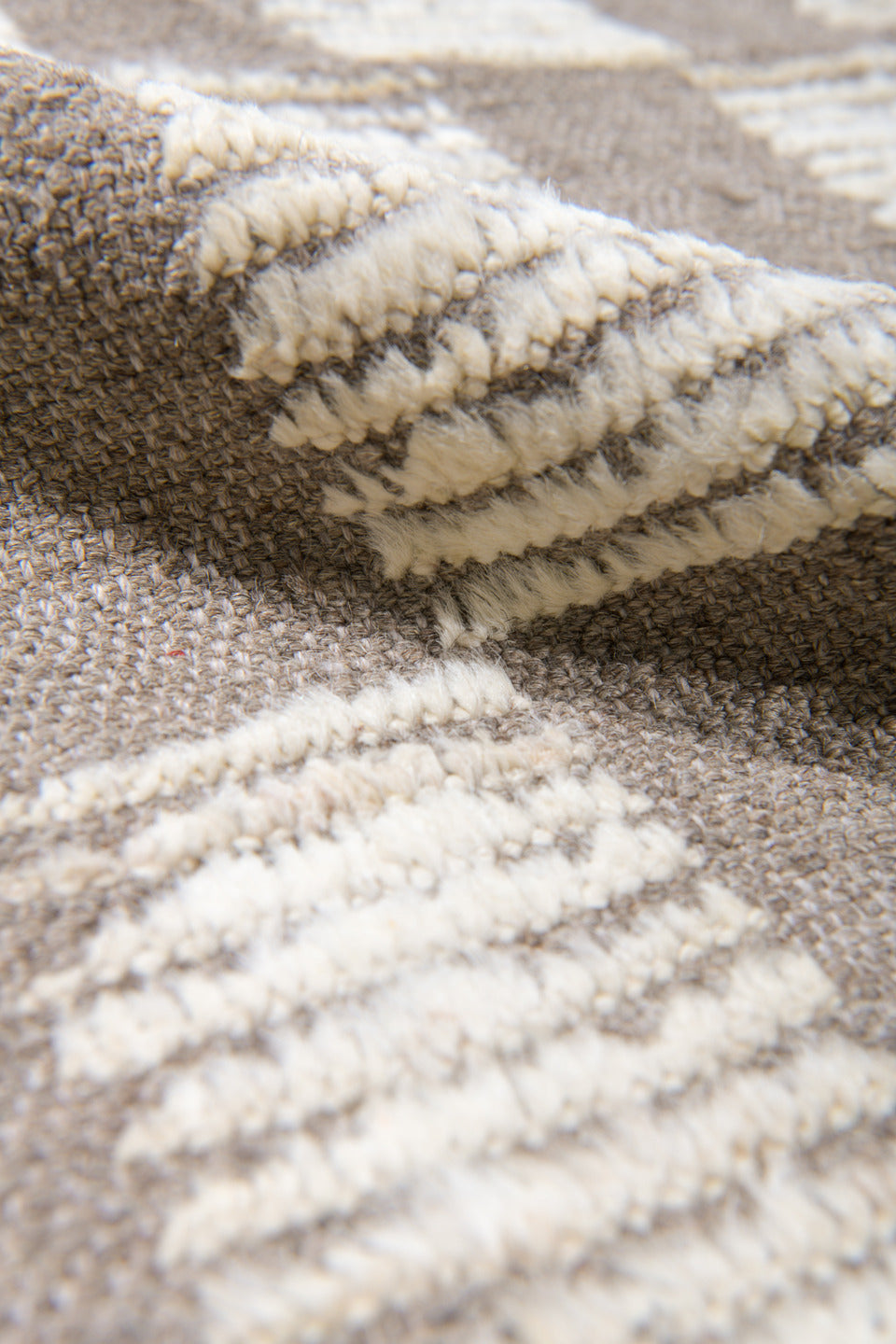 13' x 16' one-of-a-kind handmade vintage Tulu oversize rug. Color palette: floral white, gainsboro, gray, light gray, linen