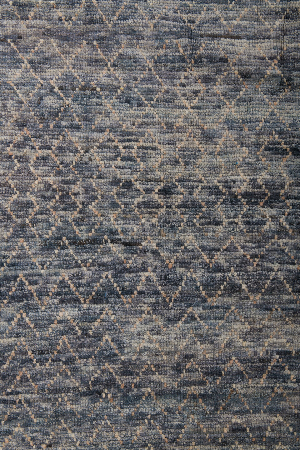 8' x 10' one-of-a-kind handmade vintage Tulu large size rug. Color palette: black, blue, brown, charcoal, dark gray