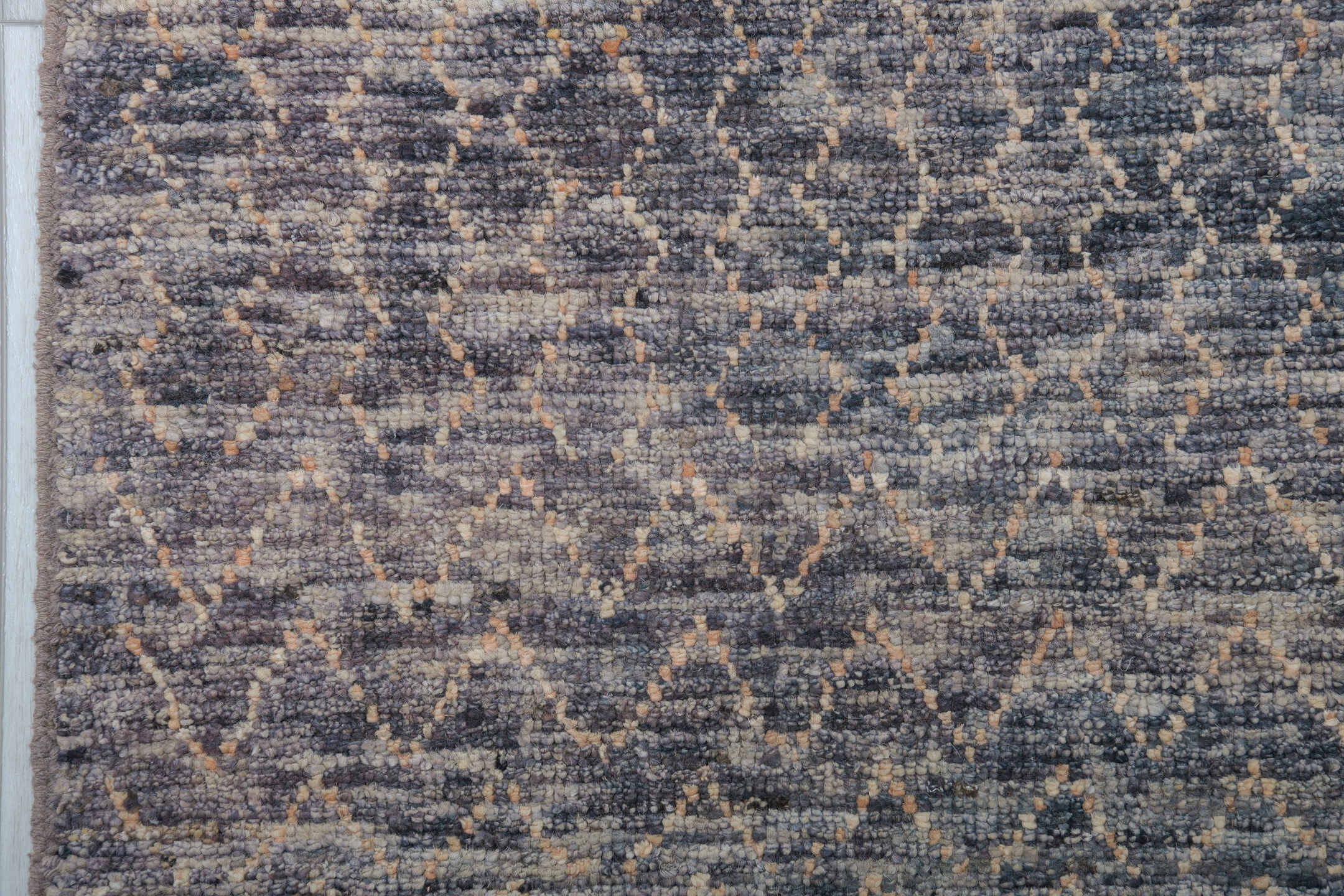 8' x 10' one-of-a-kind handmade vintage Tulu large size rug. Color palette: charcoal, ivory, taupe, gray, slate, black