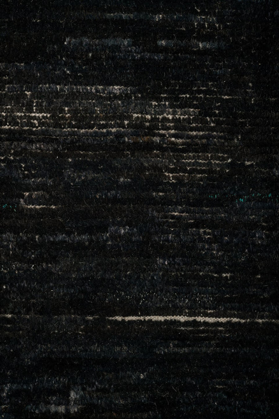 9' x 12' one-of-a-kind handmade vintage Tulu large size rug. Color palette: charcoal, ivory, ebony, taupe, gray, black