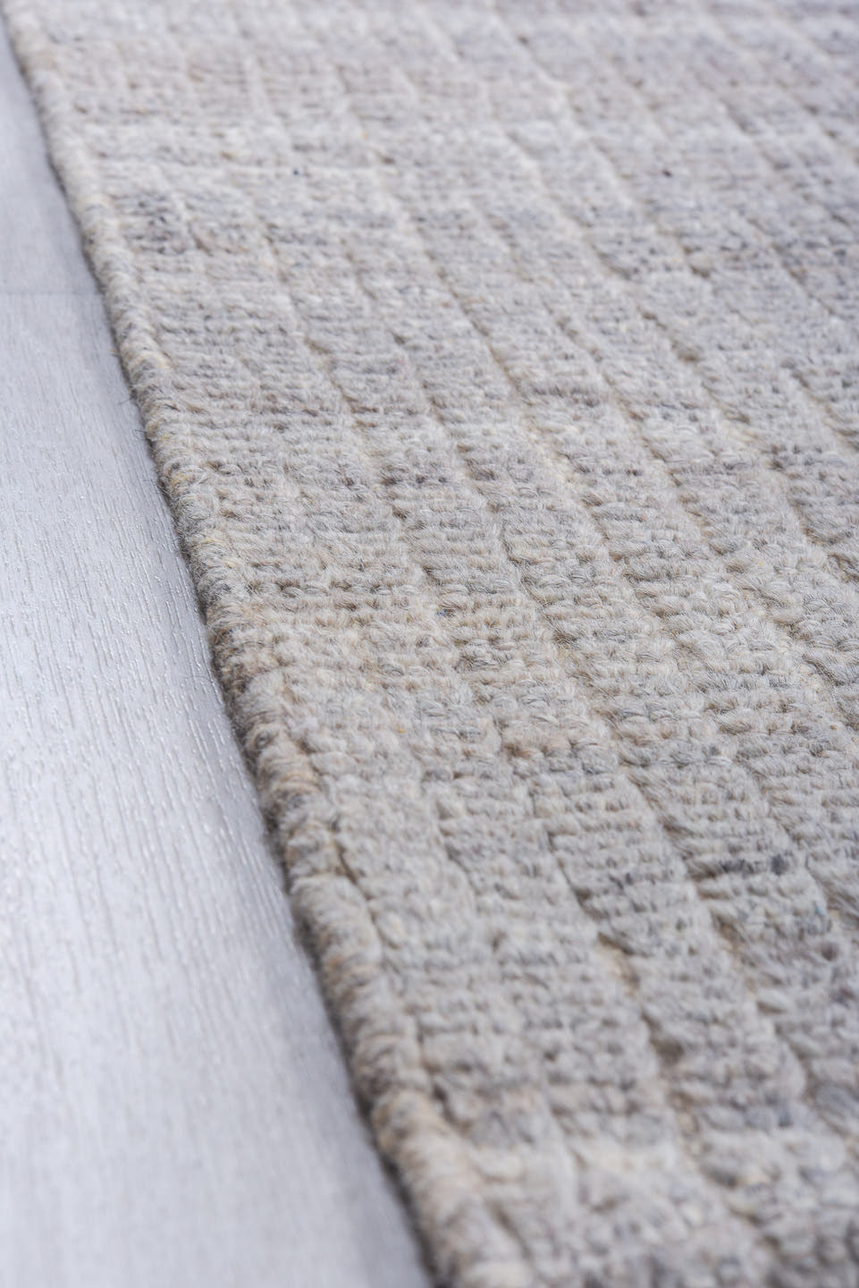 9' x 12' one-of-a-kind handmade vintage Tulu large size rug. Color palette: gray, ivory, taupe, charcoal, beige, black