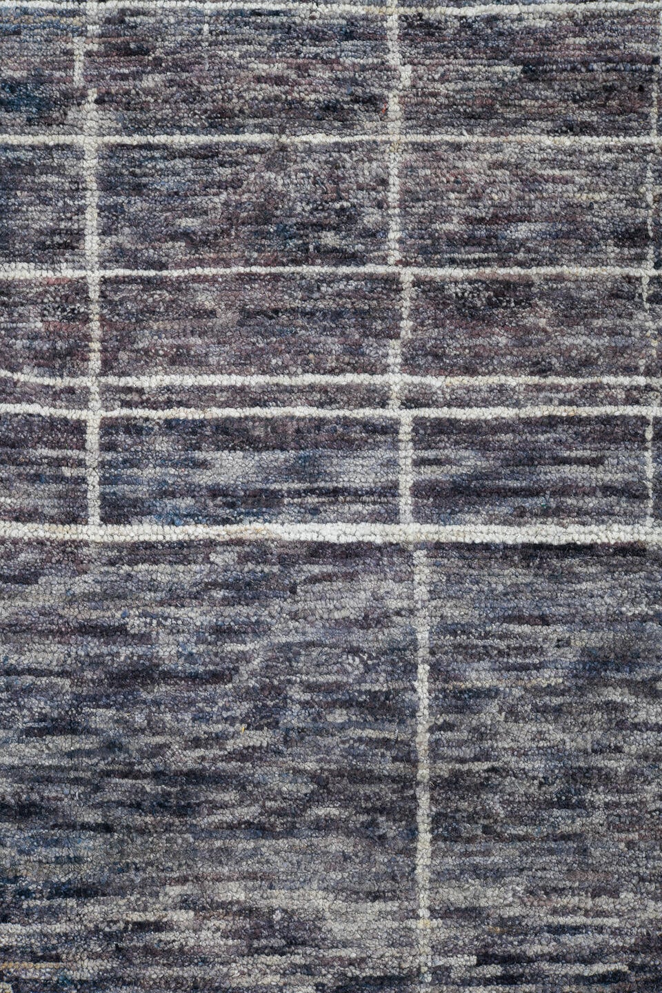 9' x 12' one-of-a-kind handmade vintage Tulu large size rug. Color palette: charcoal, ivory, gray, taupe, black, beige