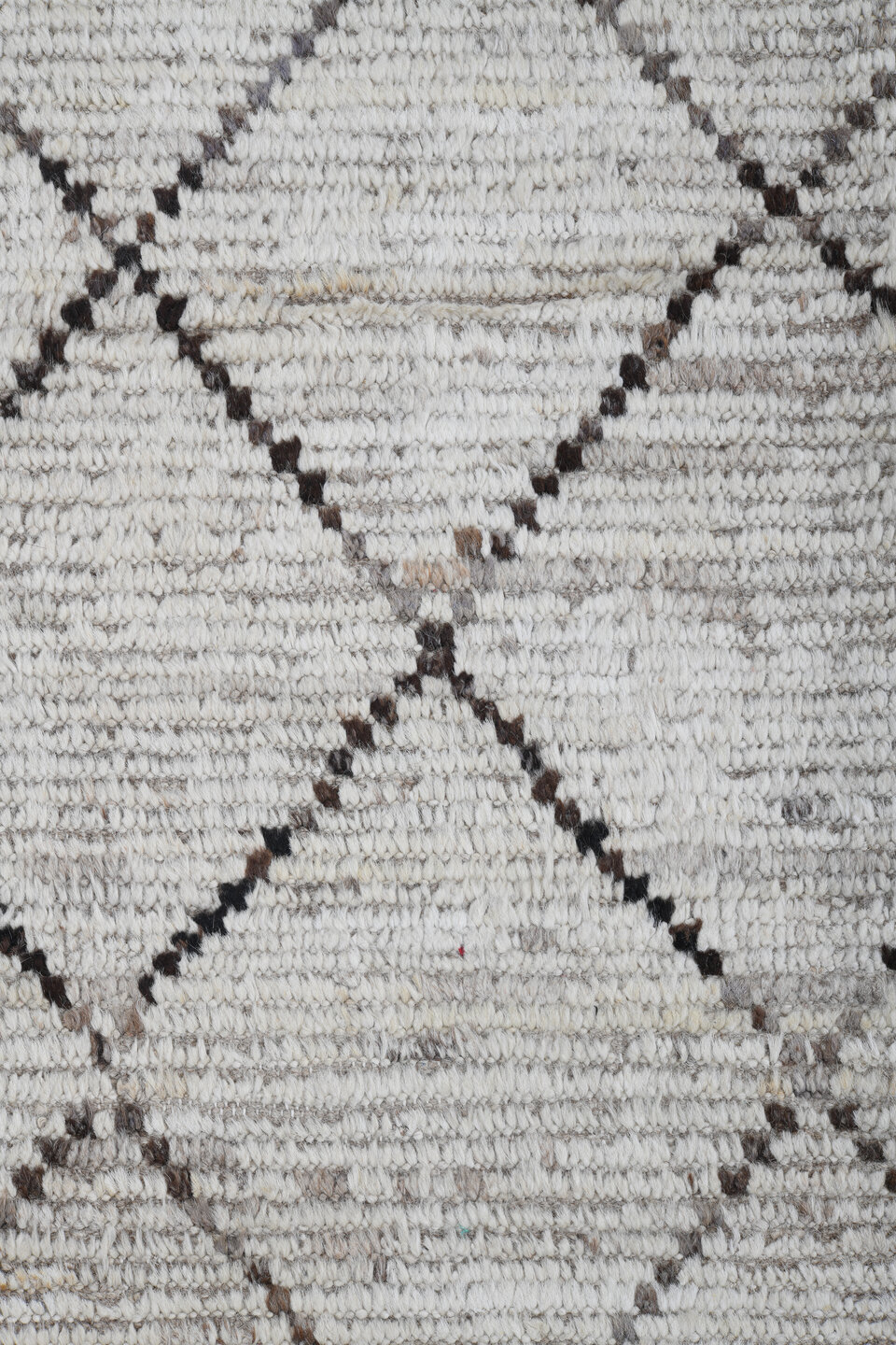 10' x 14' one-of-a-kind handmade vintage Tulu large size rug. Color palette: ivory, taupe, charcoal, cream, beige, gray