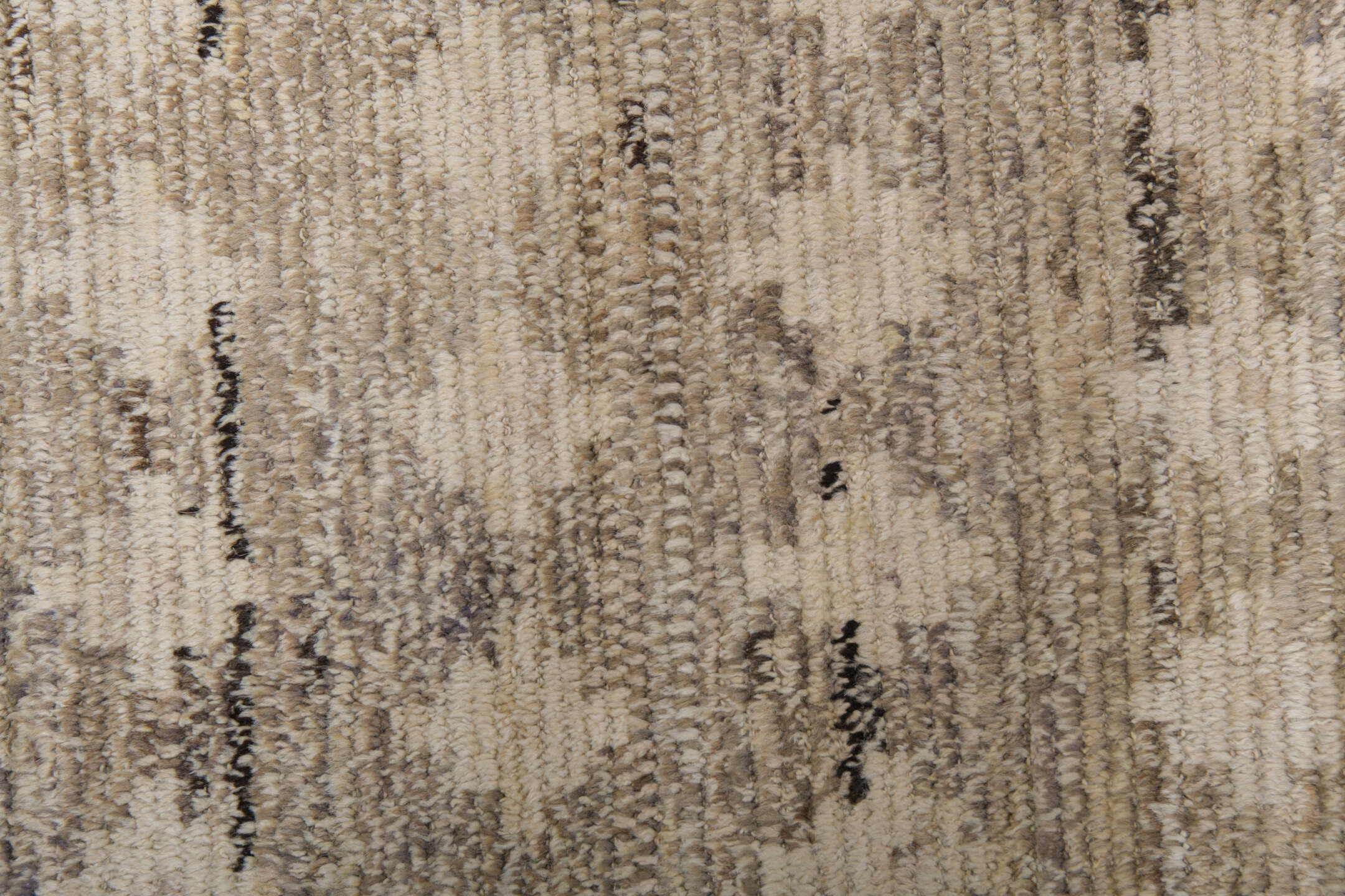 9' x 12' one-of-a-kind handmade vintage Tulu large size rug. Color palette: ivory, taupe, charcoal, cream, beige, gray