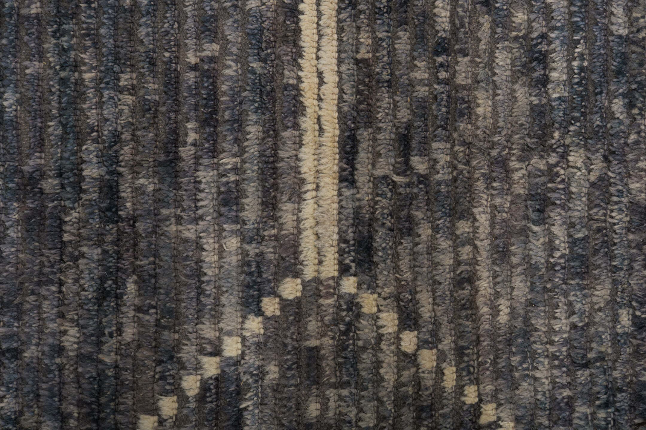8' x 10' one-of-a-kind handmade vintage Tulu large size rug. Color palette: gray, charcoal, ivory, taupe, black, beige