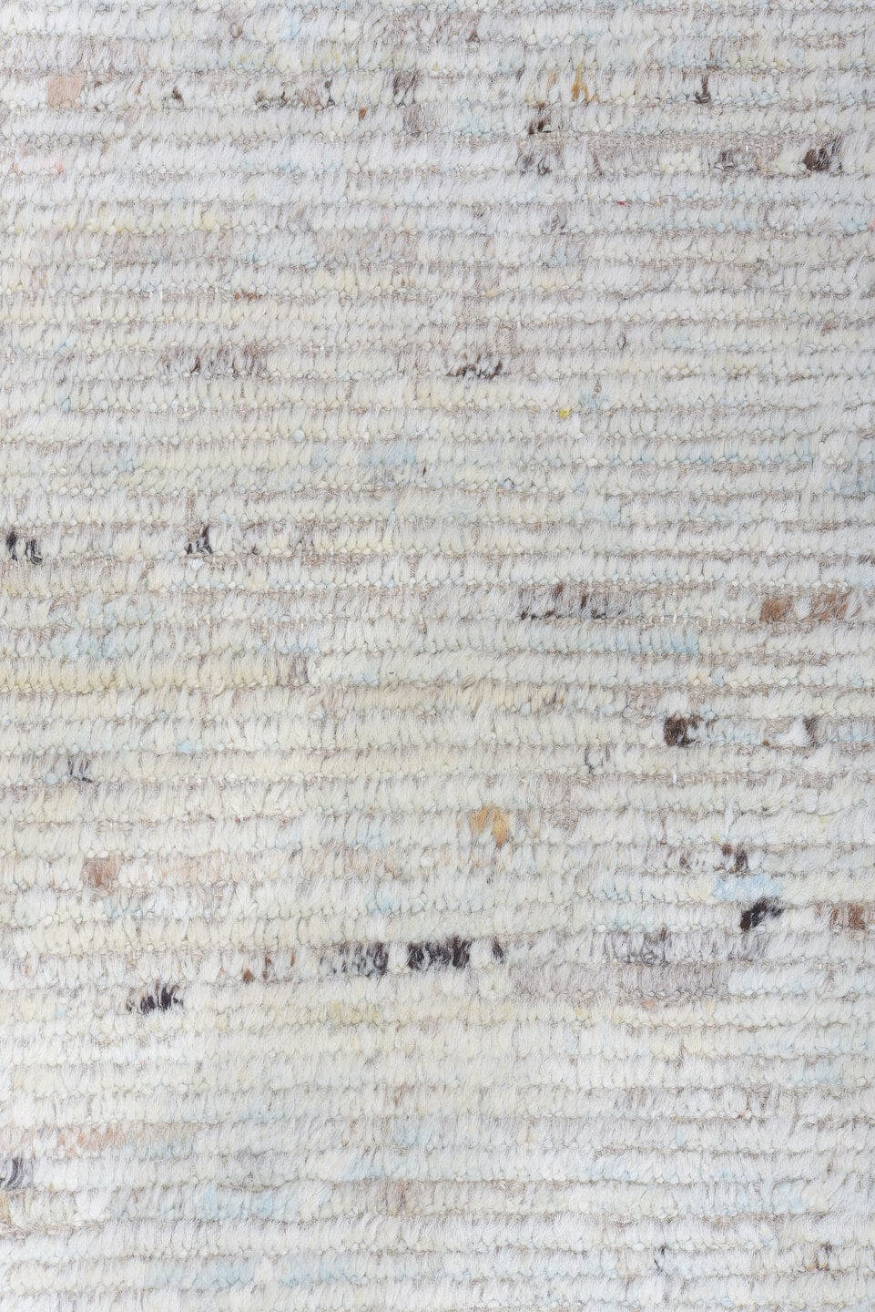10' x 14' one-of-a-kind handmade vintage Tulu large size rug. Color palette: ivory, pale blue, taupe, beige, charcoal
