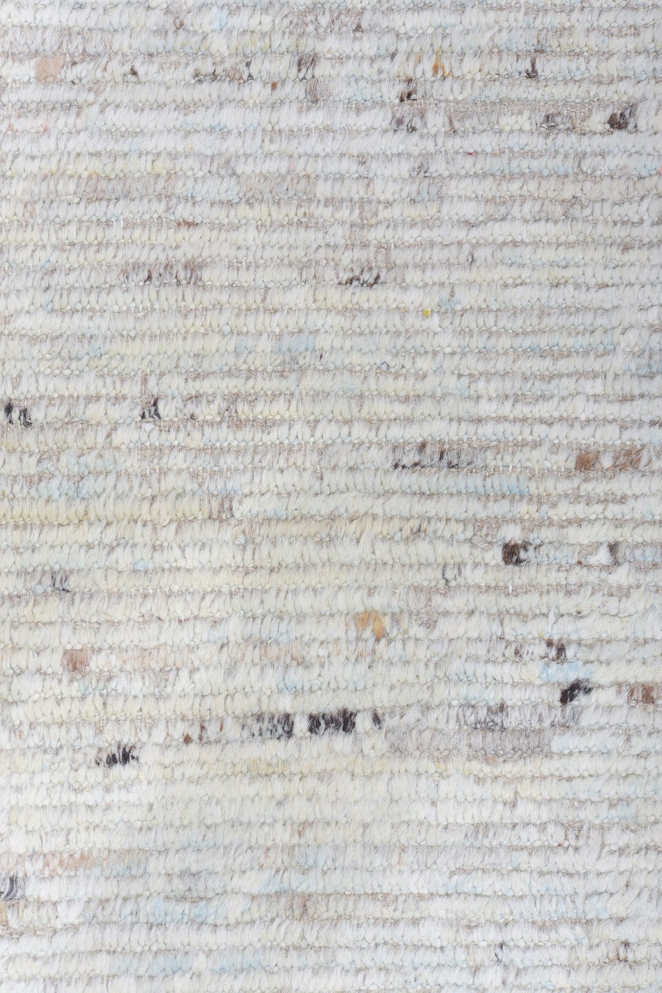 10' x 14' one-of-a-kind handmade vintage Tulu large size rug. Color palette: ivory, pale blue, taupe, beige, charcoal