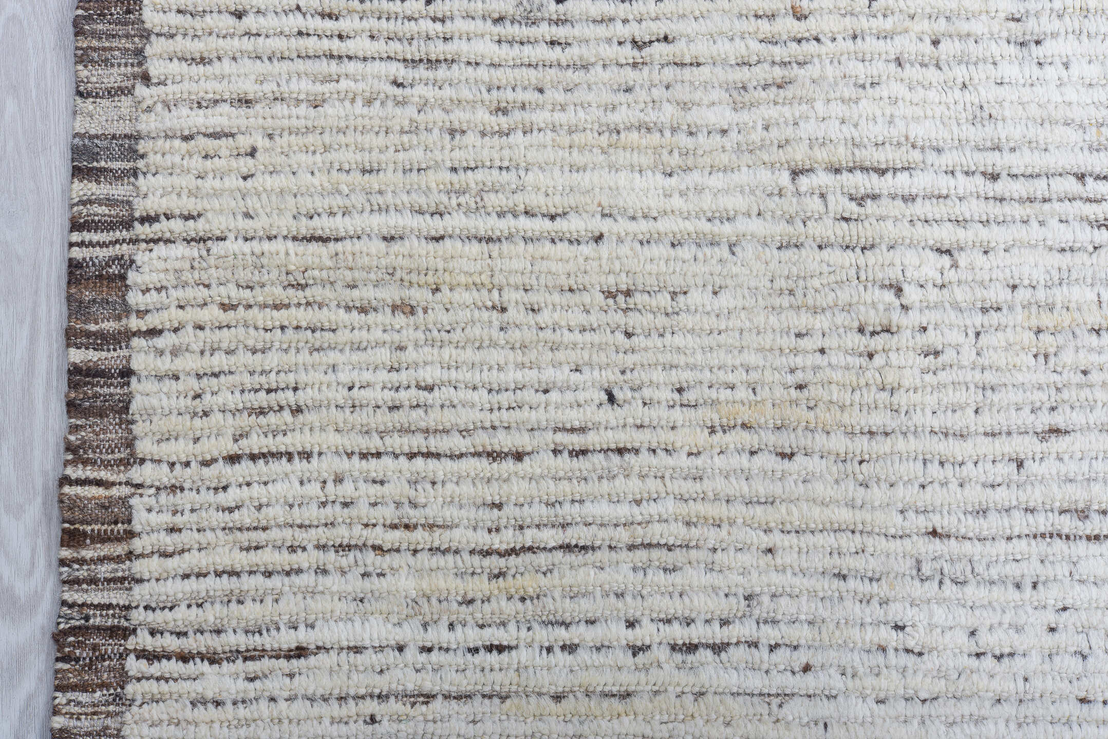 13' x 13' one-of-a-kind handmade vintage Tulu oversize rug. Color palette: ivory, charcoal, taupe, brown, gray, black, beige