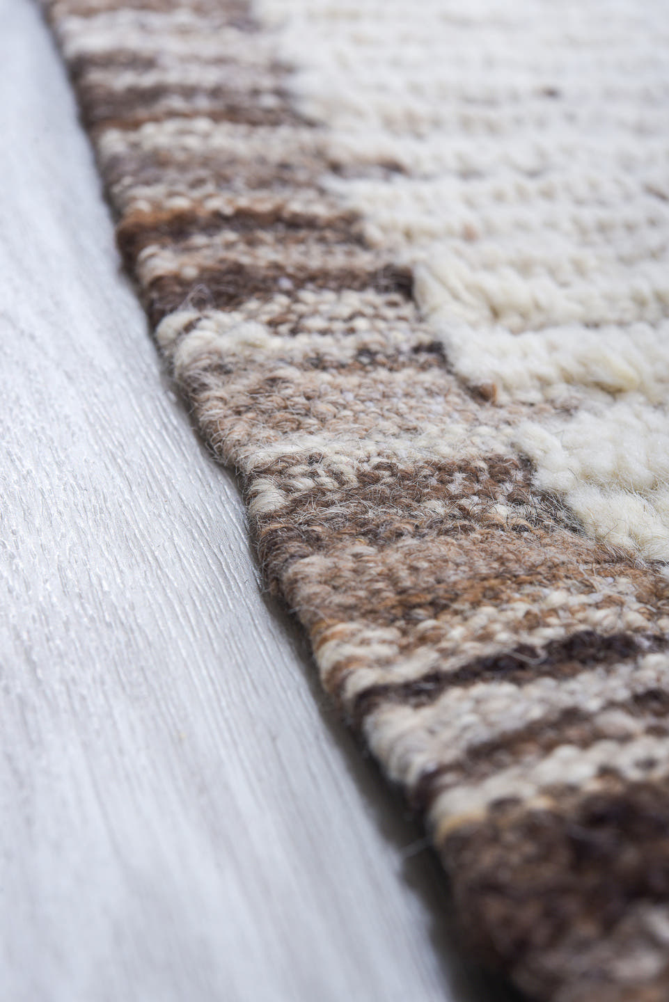 13' x 13' one-of-a-kind handmade vintage Tulu oversize rug. Color palette: ivory, charcoal, taupe, brown, gray, black, beige
