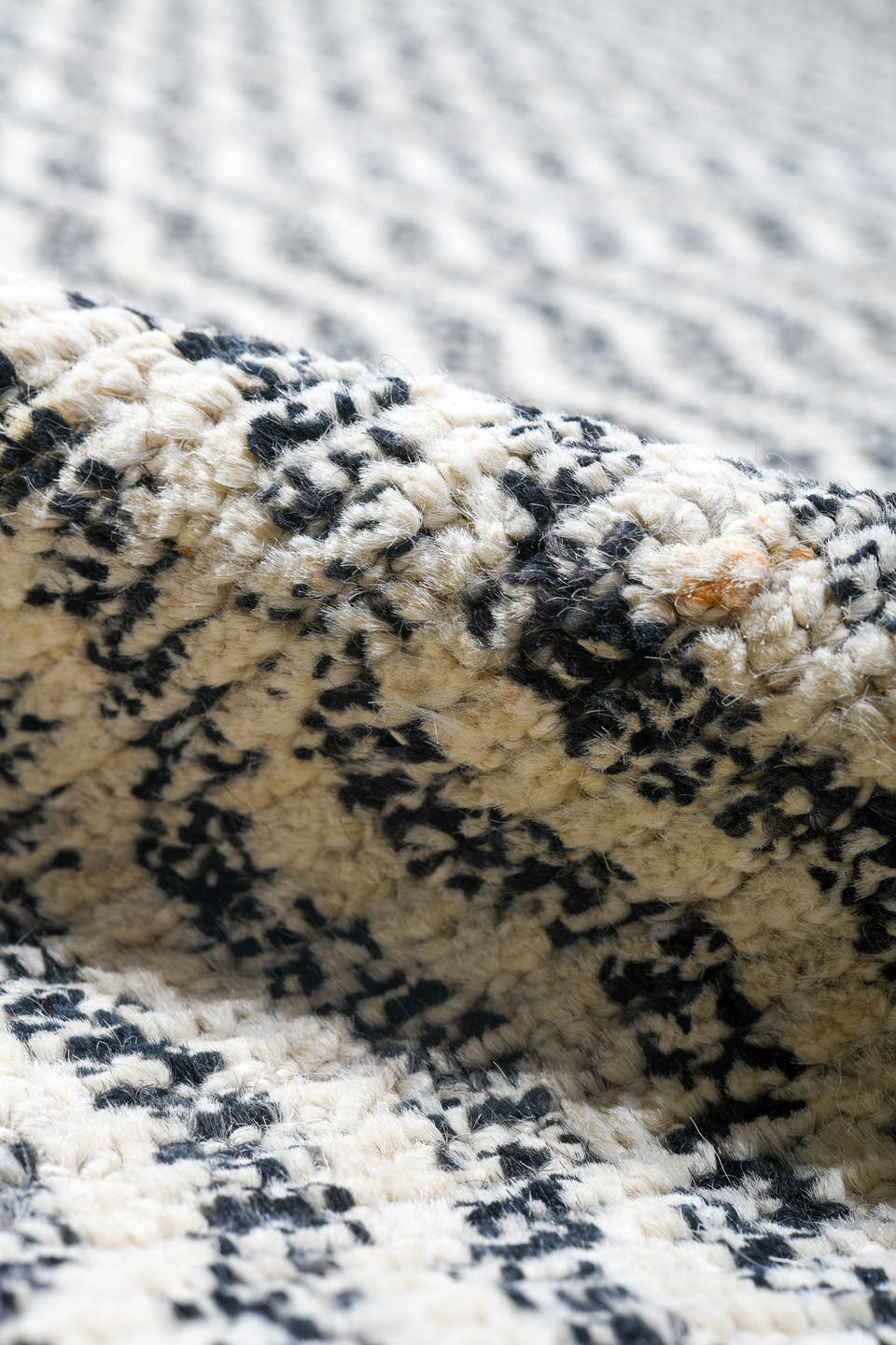 14' x 19' one-of-a-kind handmade vintage Tulu oversize rug. Color palette: ivory, blue-gray, teal, slate, gray, blue