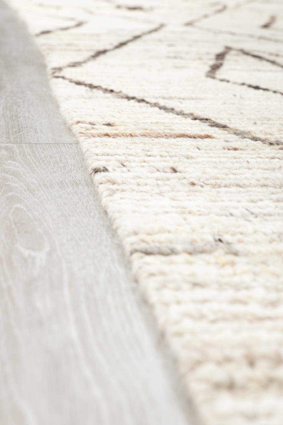 12' x 14' one-of-a-kind handmade vintage Tulu oversize rug. Color palette: ivory, charcoal, taupe, cream, gray, black, beige