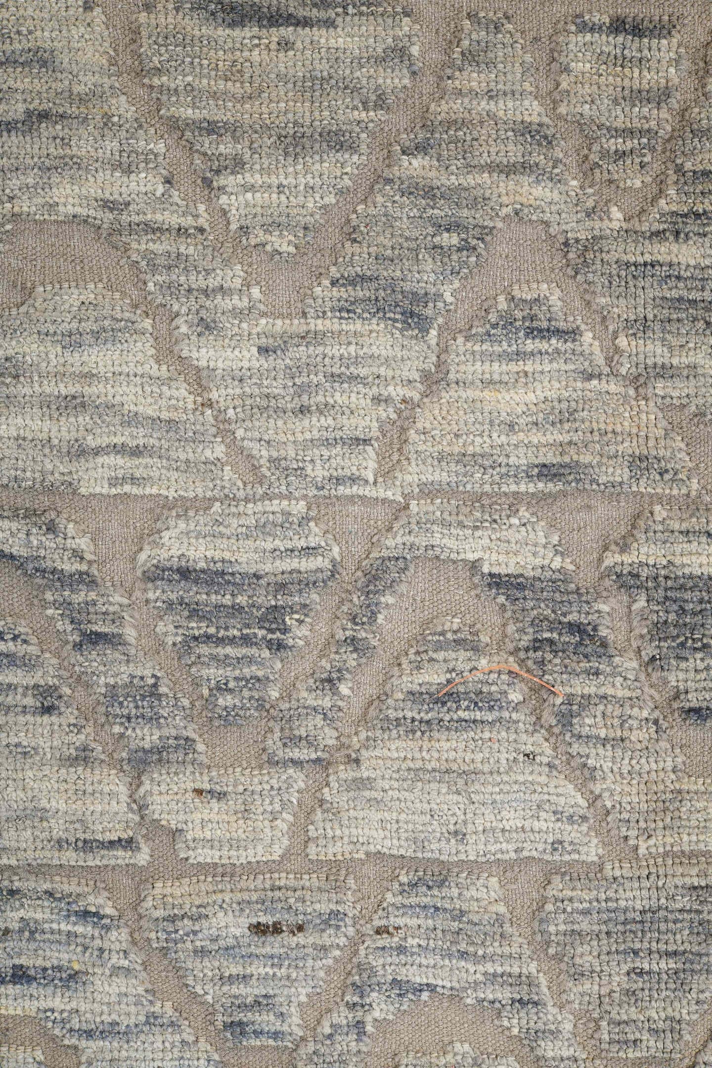 9' x 12' one-of-a-kind handmade vintage Tulu large size rug. Color palette: ivory, taupe, gray, cream, greige, beige