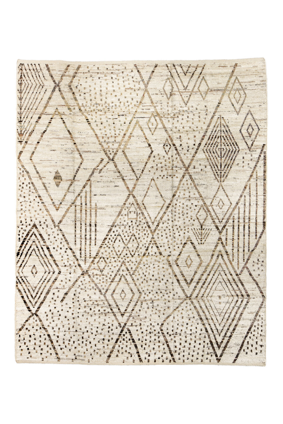 8' x 10' one-of-a-kind handmade vintage Tulu large size rug. Color palette: black, brown, dark gray, gainsboro, gray