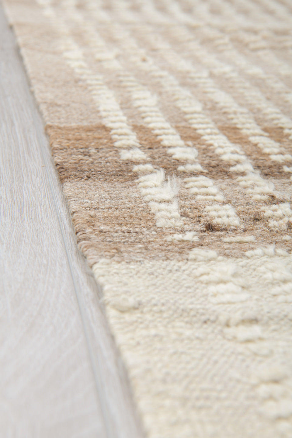 8' x 12' one-of-a-kind handmade vintage Tulu large size rug. Color palette: ivory, cream, taupe, camel, beige, gray