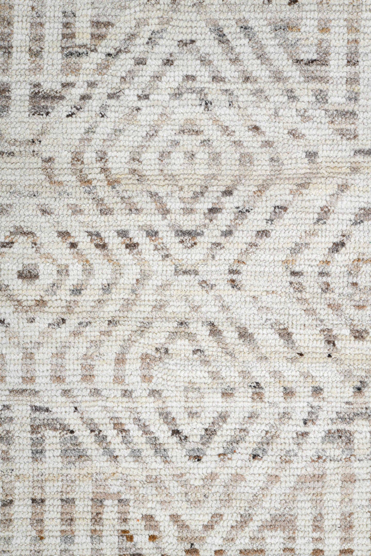 15' x 18' one-of-a-kind handmade vintage Tulu oversize rug. Color palette: ivory, cream, beige, taupe, gray