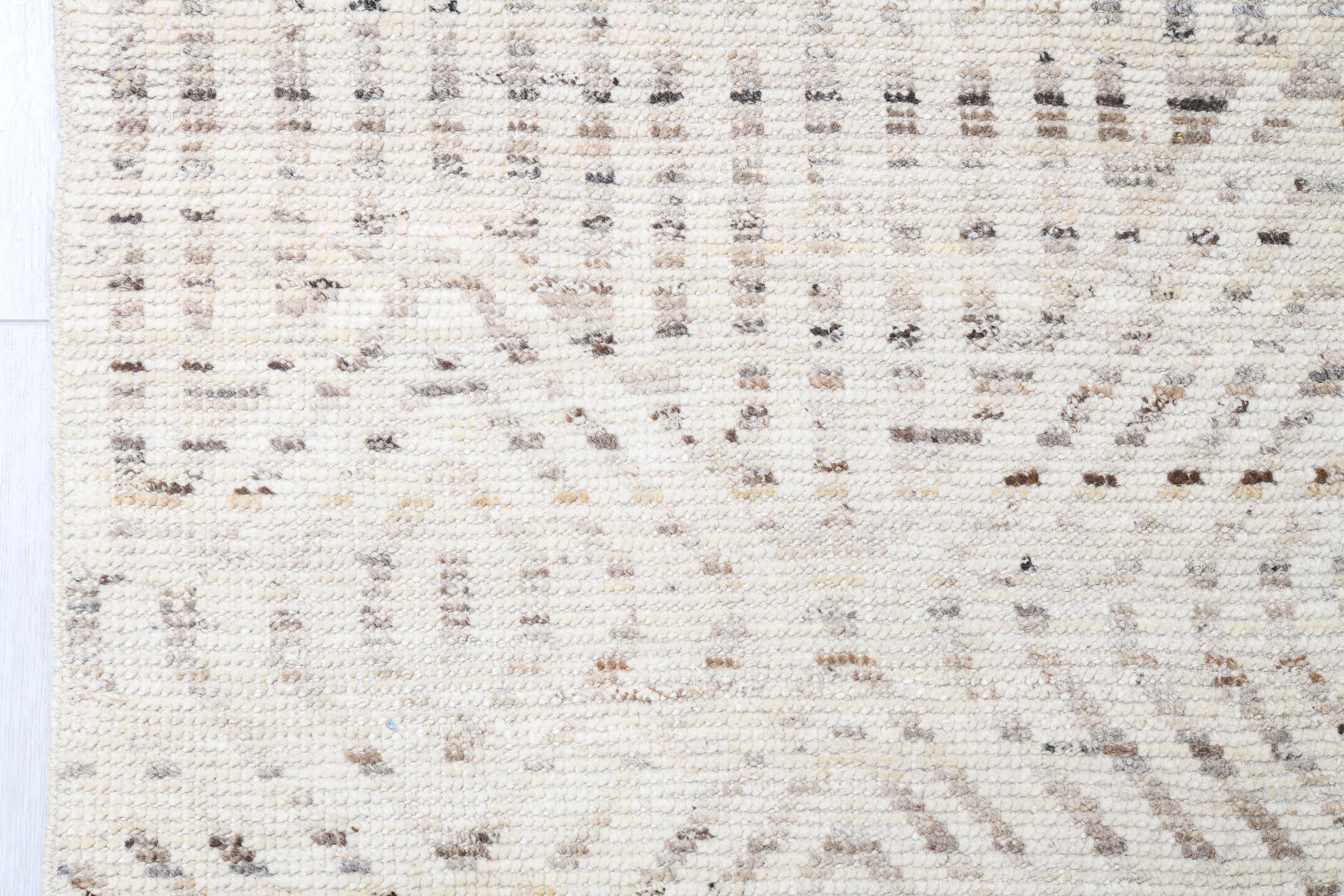 15' x 18' one-of-a-kind handmade vintage Tulu oversize rug. Color palette: ivory, cream, beige, taupe, gray