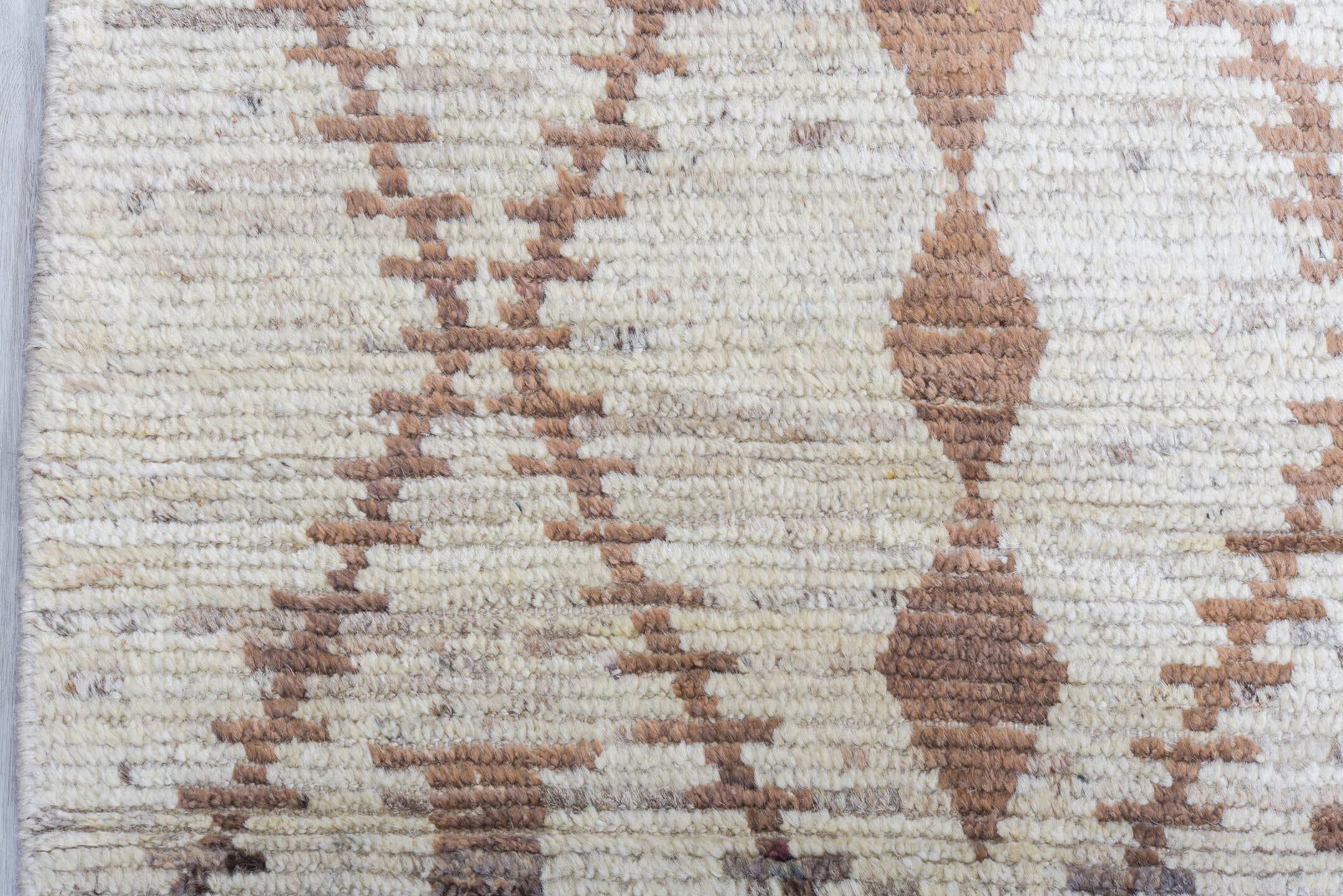 13' x 16' one-of-a-kind handmade vintage Tulu oversize rug. Color palette: ivory, taupe, beige, blush, rose, sage, charcoal