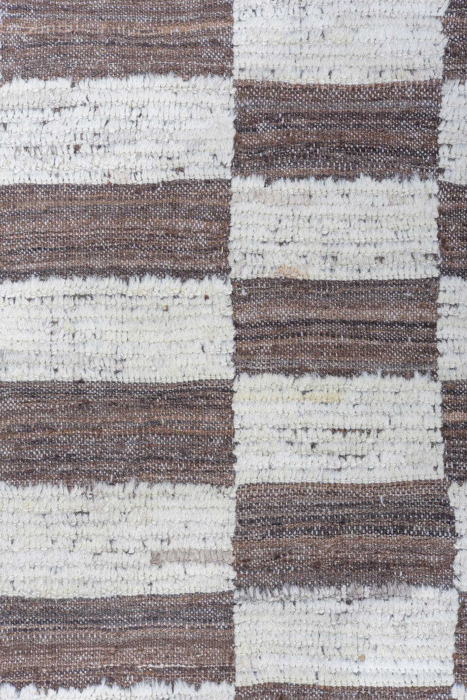 9' x 12' one-of-a-kind handmade vintage Tulu large size rug. Color palette: taupe, ivory, brown, beige, gray