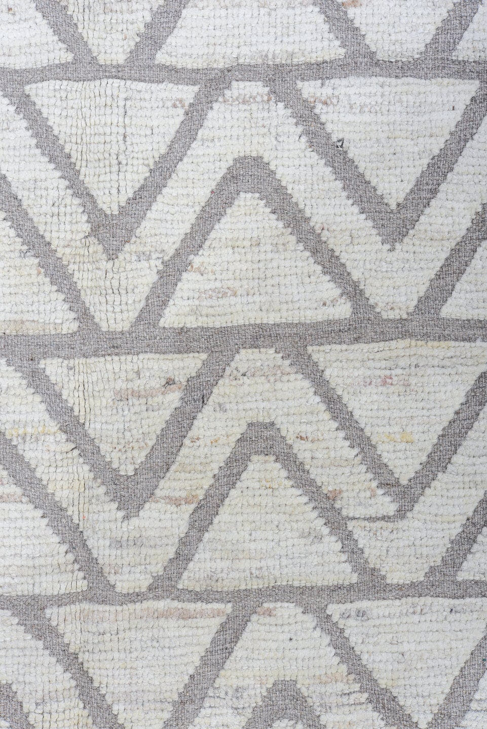 6' x 8' one-of-a-kind handmade vintage Tulu medium size rug. Color palette: ivory, taupe, gray, cream, beige