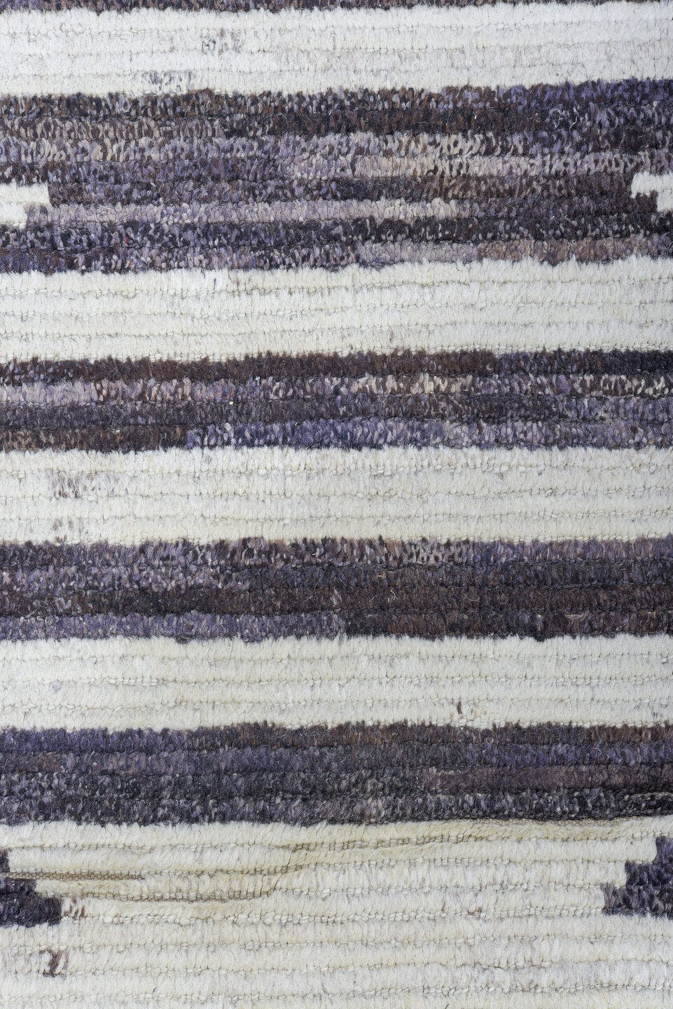 10' x 13' one-of-a-kind handmade vintage Tulu large size rug. Color palette: ivory, charcoal, gray, taupe, black, beige