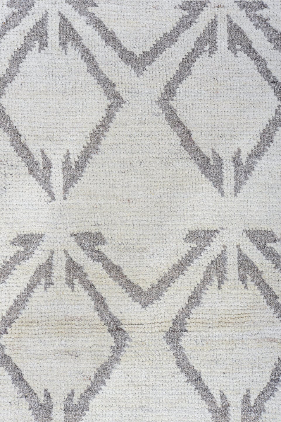 13' x 19' one-of-a-kind handmade vintage Tulu oversize rug. Color palette: ivory, charcoal, taupe, cream, gray, black, beige