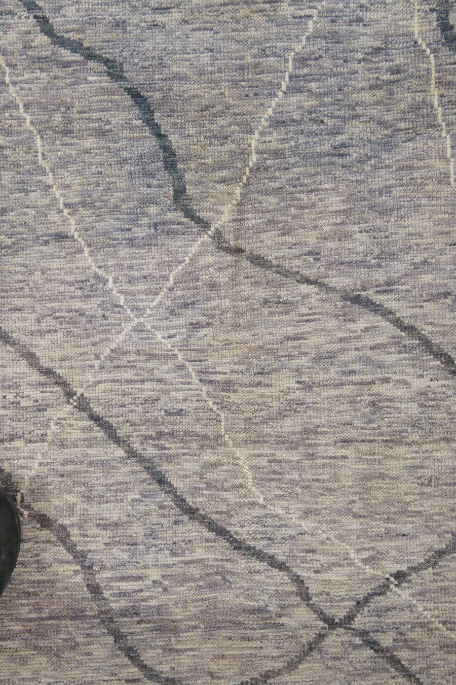 10' x 13' one-of-a-kind handmade vintage Tulu large size rug. Color palette: ivory, gray, charcoal, cream, taupe, black