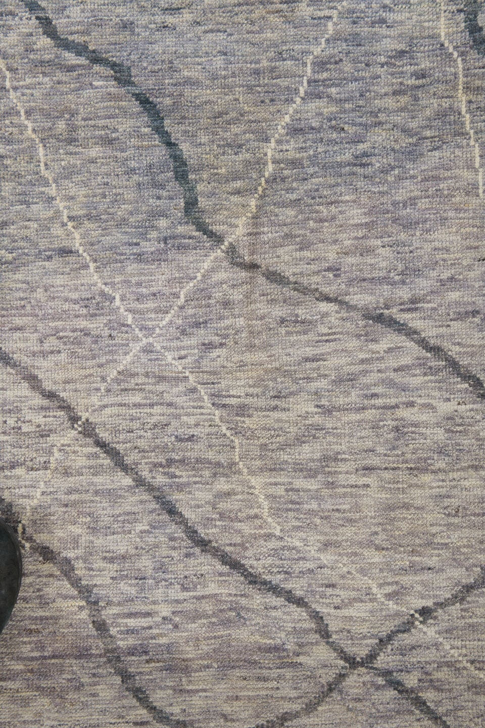 10' x 13' one-of-a-kind handmade vintage Tulu large size rug. Color palette: ivory, gray, charcoal, cream, taupe, black