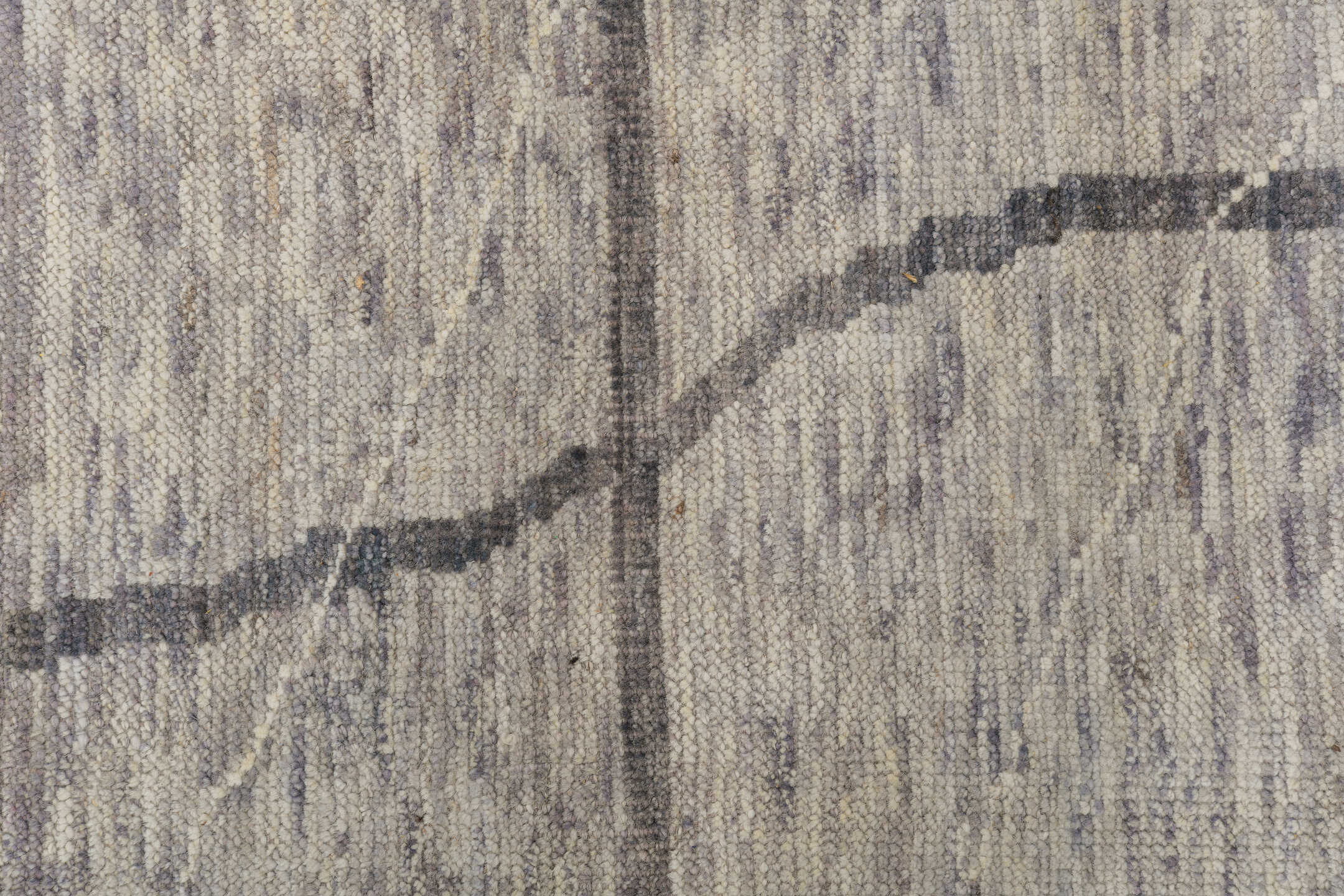 10' x 13' one-of-a-kind handmade vintage Tulu large size rug. Color palette: ivory, gray, charcoal, cream, taupe, black
