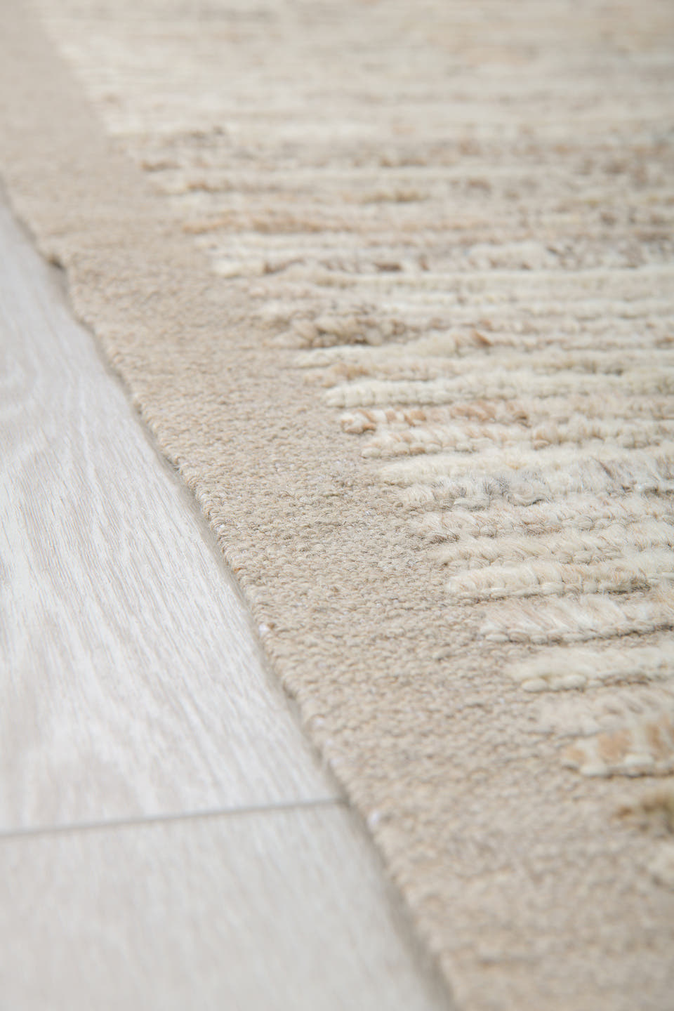 9' x 13' one-of-a-kind handmade vintage Tulu large size rug. Color palette: ivory, taupe, beige, sky_blue, charcoal, blush