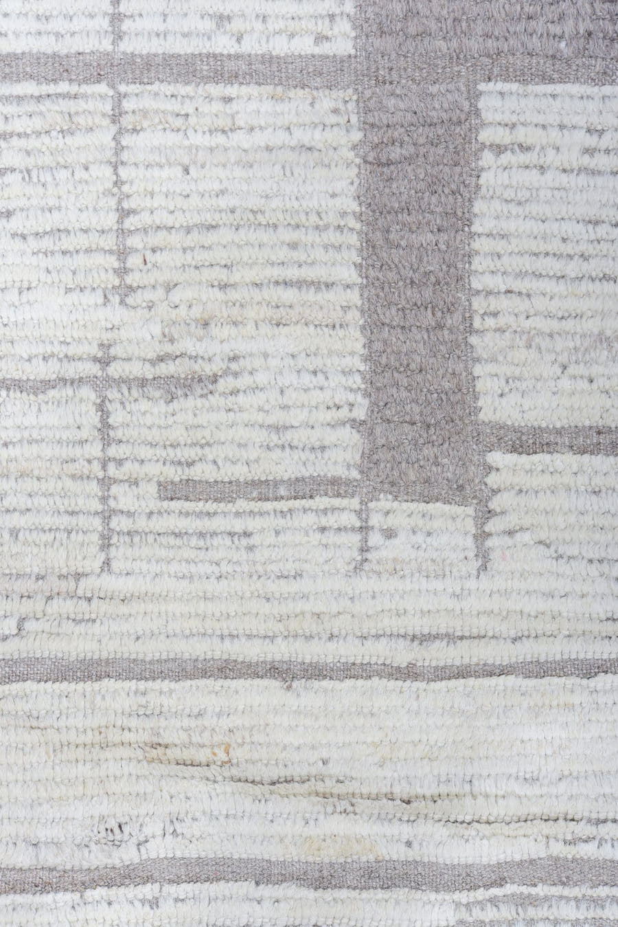 10' x 12' one-of-a-kind handmade vintage Tulu large size rug. Color palette: ivory, charcoal, taupe, gray, black, beige