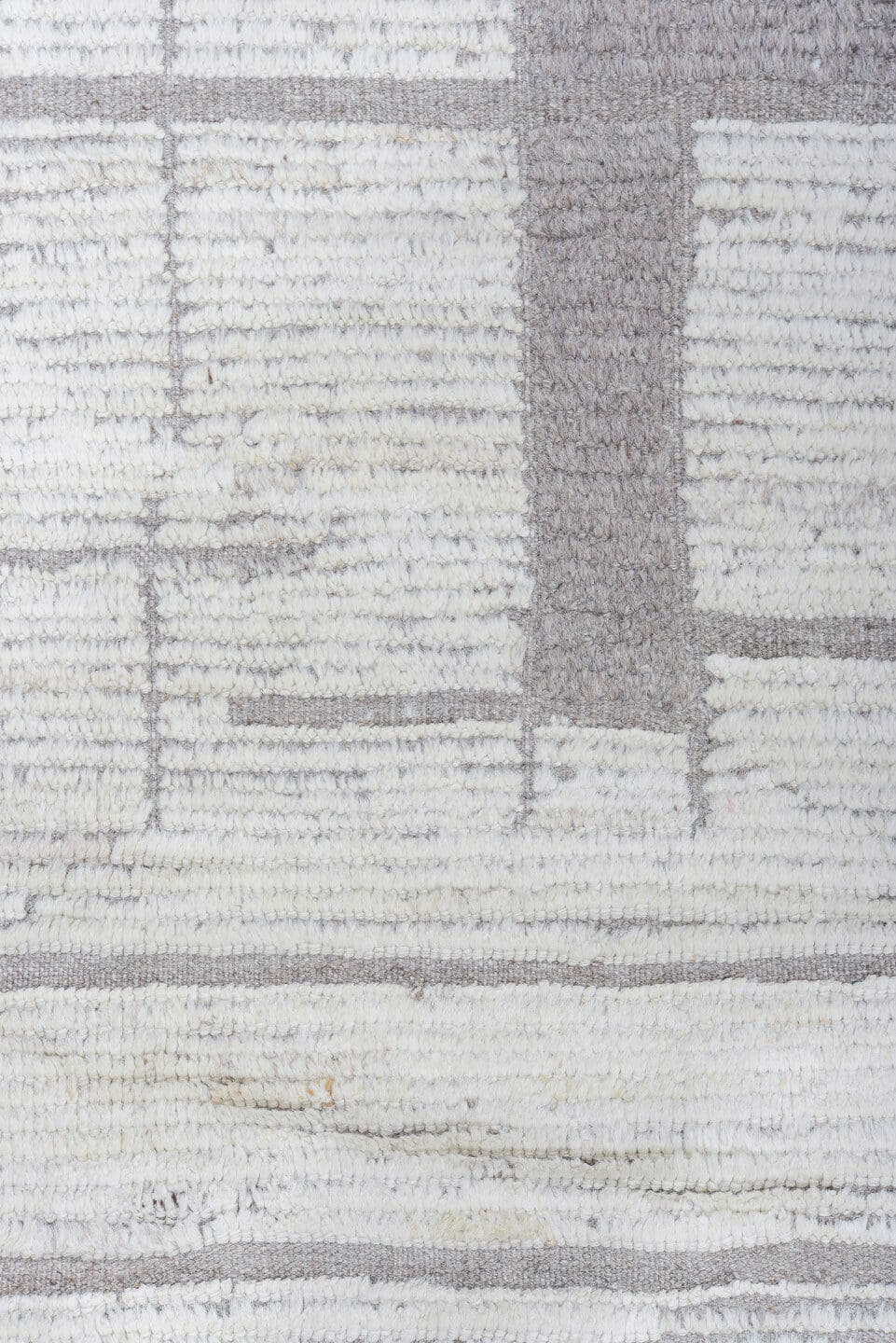 10' x 12' one-of-a-kind handmade vintage Tulu large size rug. Color palette: ivory, charcoal, taupe, gray, black, beige