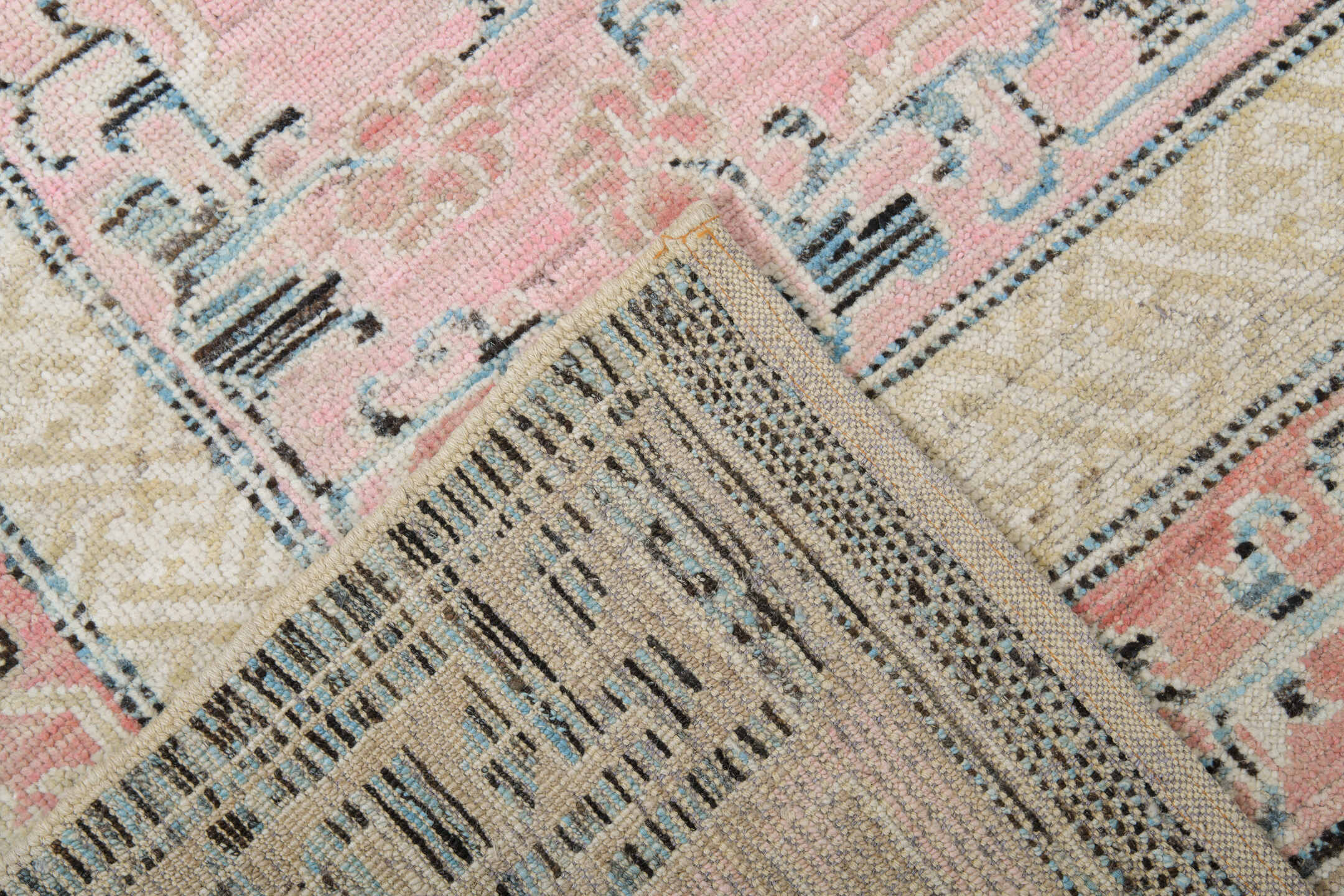 10' x 9' one-of-a-kind handmade vintage Chinese large size rug. Color palette: ivory, blush, charcoal, taupe, cream