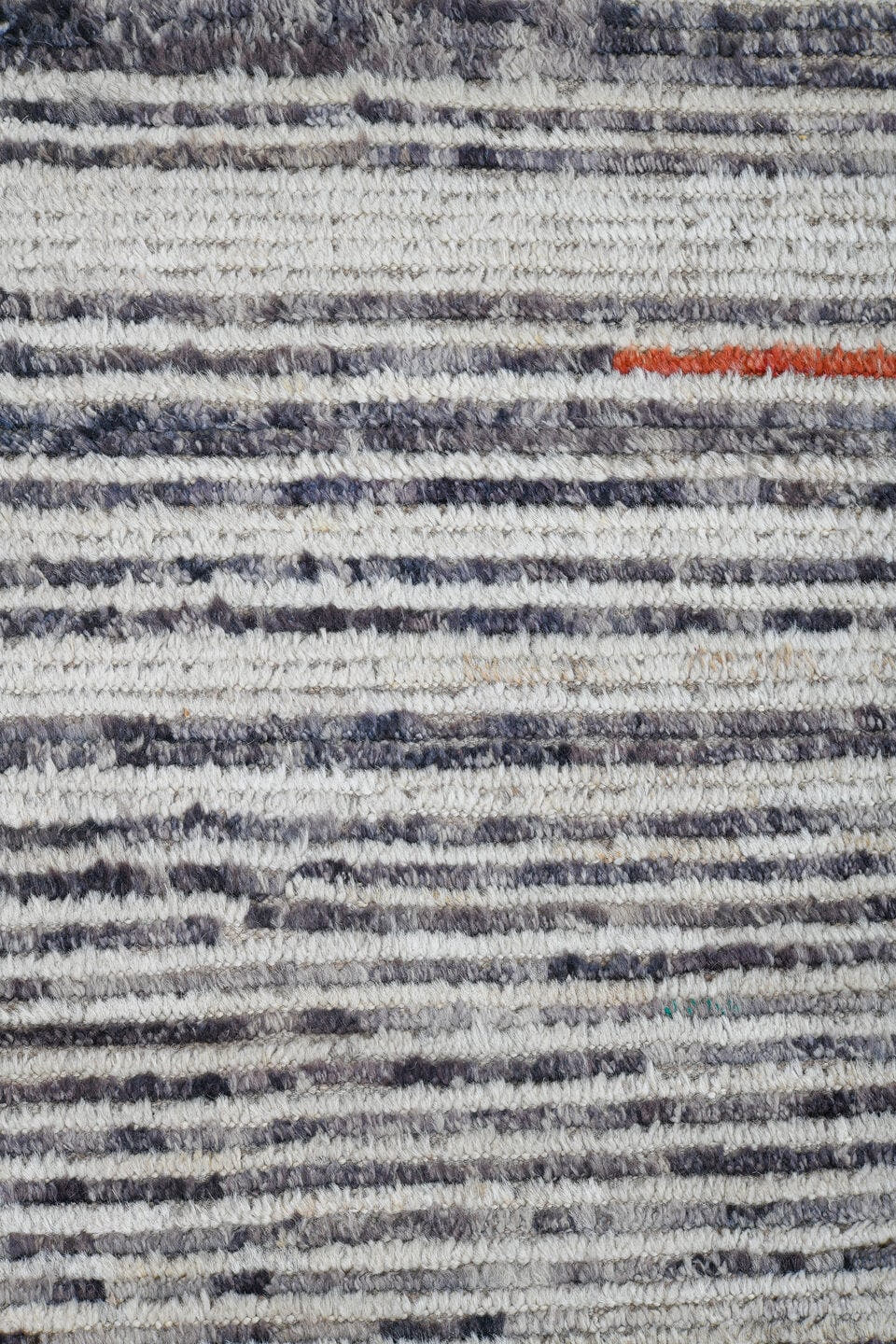 12' x 15' one-of-a-kind handmade vintage Tulu oversize rug. Color palette: ivory, charcoal, slate, rust, taupe, gray, black