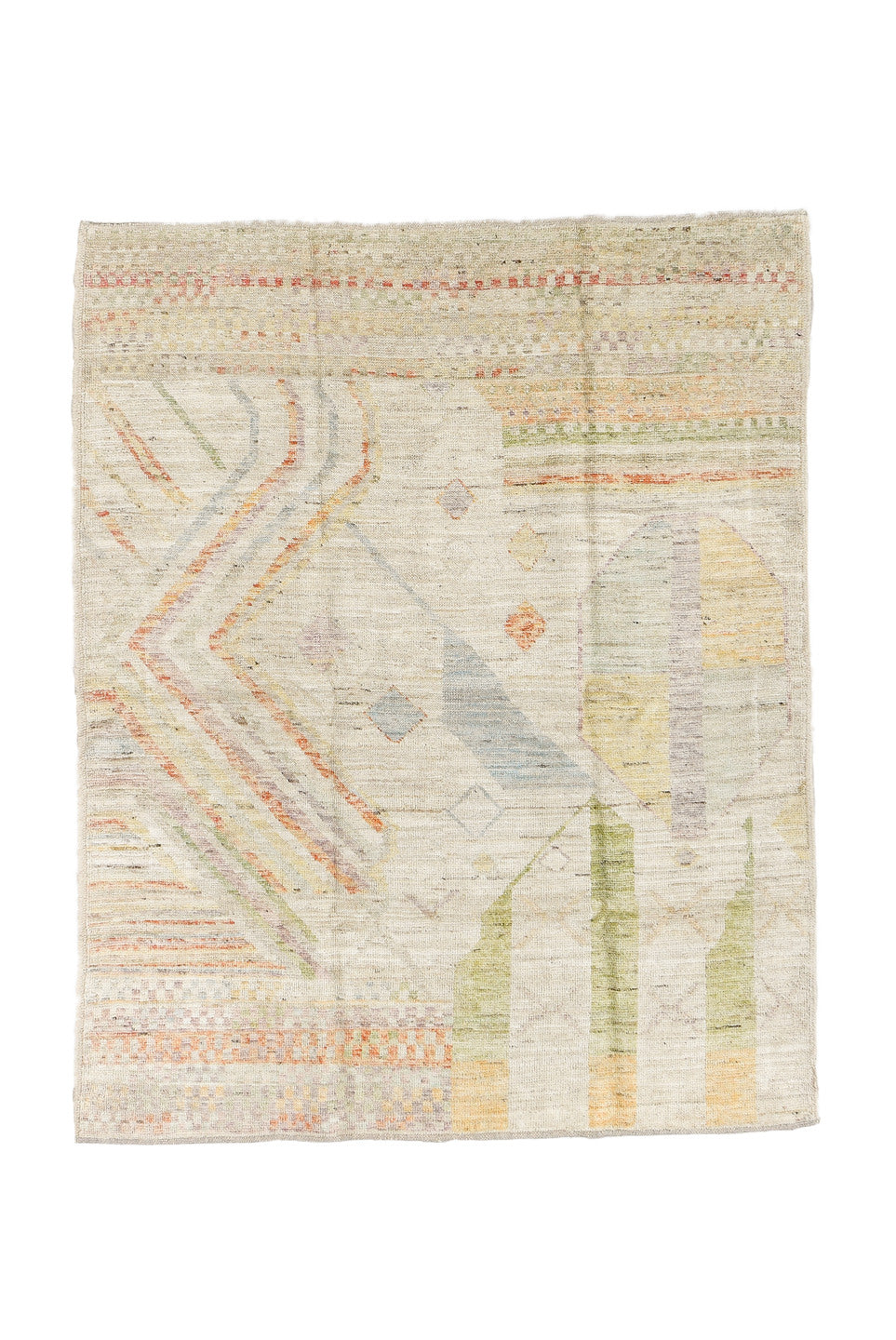 5' x 6' one-of-a-kind handmade vintage Tulu rug. Color palette: brown, dark gray, dim gray, gainsboro, gray, light gray