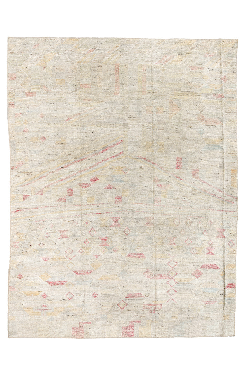 10' x 14' one-of-a-kind handmade vintage Tulu large size rug. Color palette: brown, dark gray, gainsboro, gray, light gray