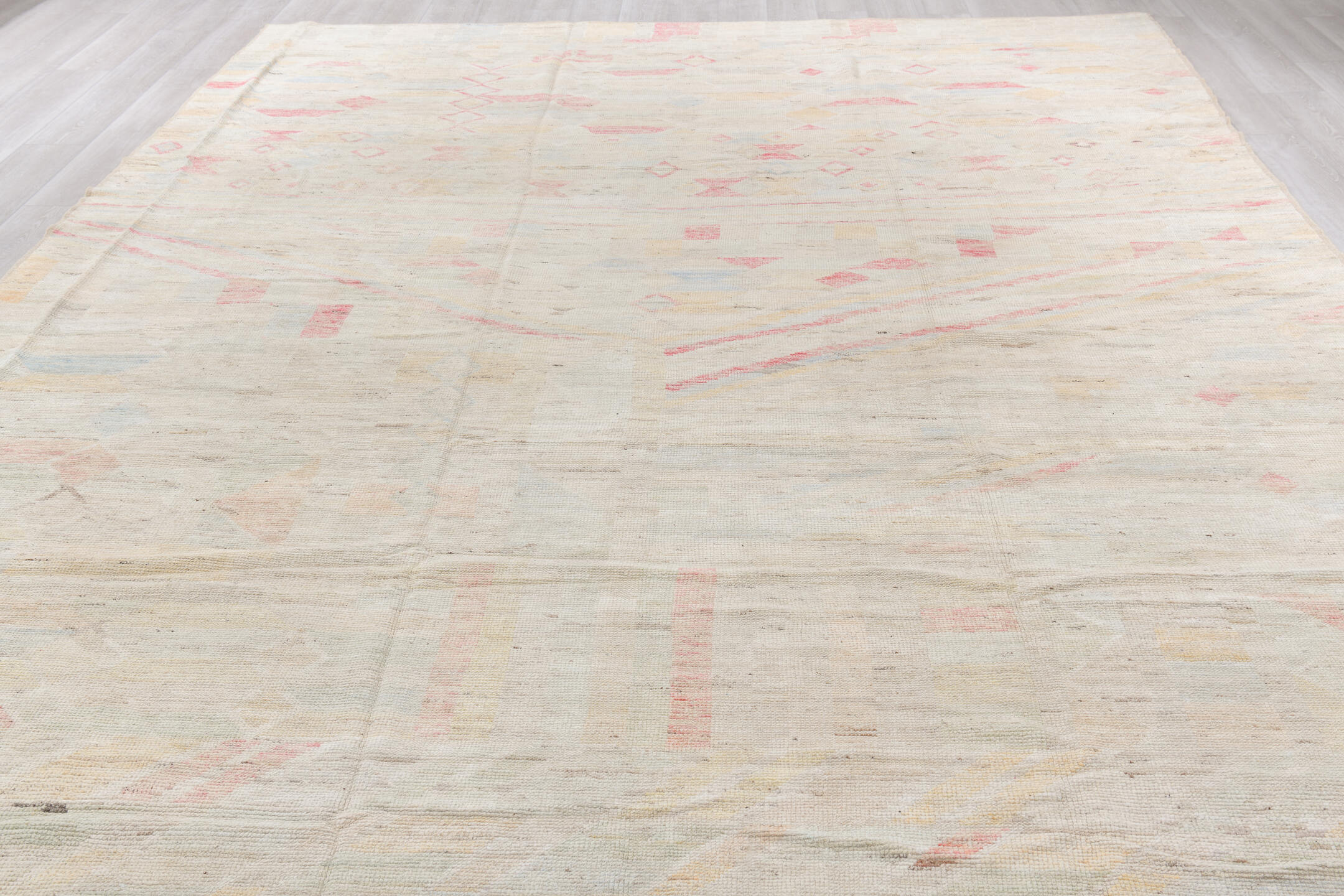 10' x 14' one-of-a-kind handmade vintage Tulu large size rug. Color palette: brown, dark gray, gainsboro, gray, light gray