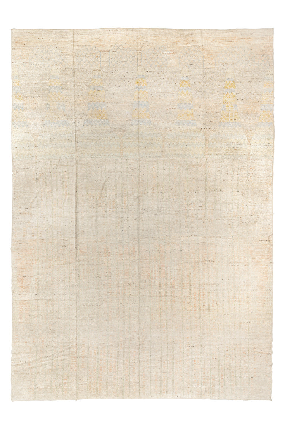 13' x 19' one-of-a-kind handmade vintage Tulu oversize rug. Color palette: antiquewhite, beige, black, blue, brown