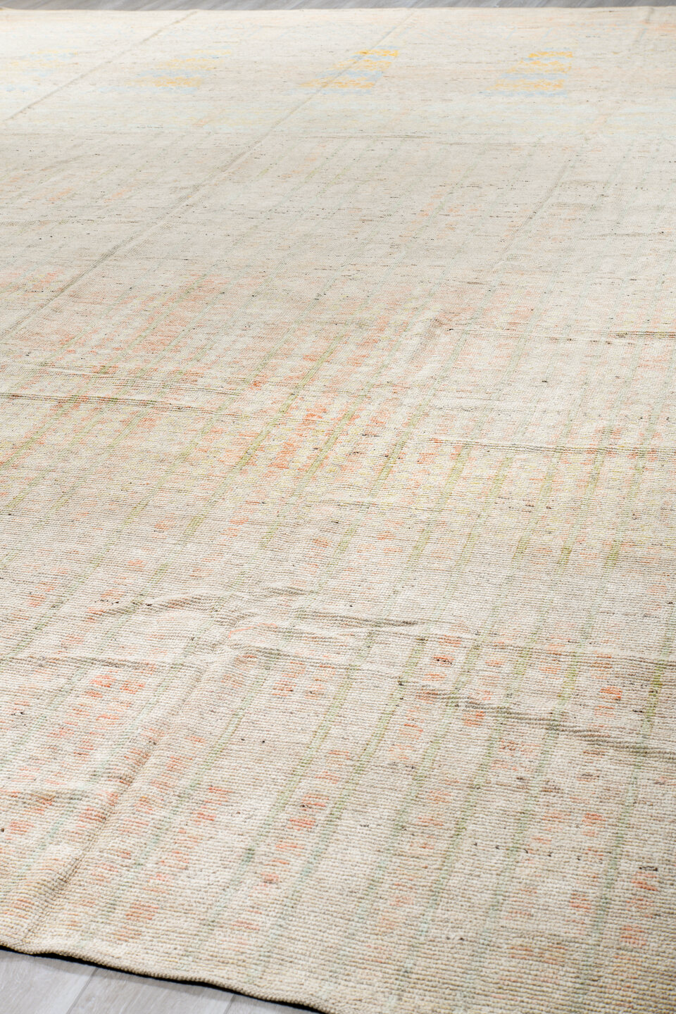 13' x 19' one-of-a-kind handmade vintage Tulu oversize rug. Color palette: antiquewhite, beige, black, blue, brown