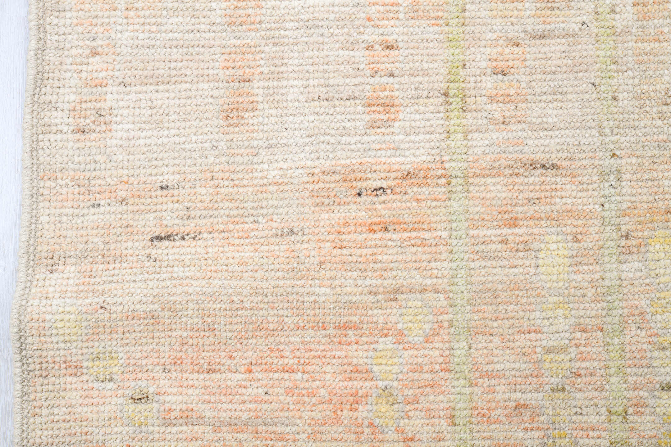 13' x 19' one-of-a-kind handmade vintage Tulu oversize rug. Color palette: ivory, cream, pale gold, pale blue, blush, beige