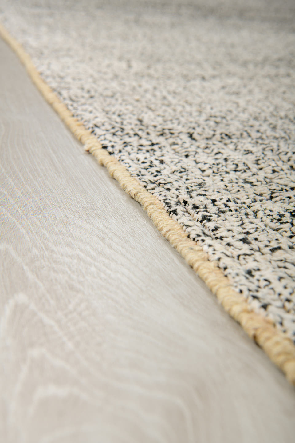 9' x 12' one-of-a-kind handmade vintage Tulu large size rug. Color palette: ivory, charcoal, gray, cream, taupe, black