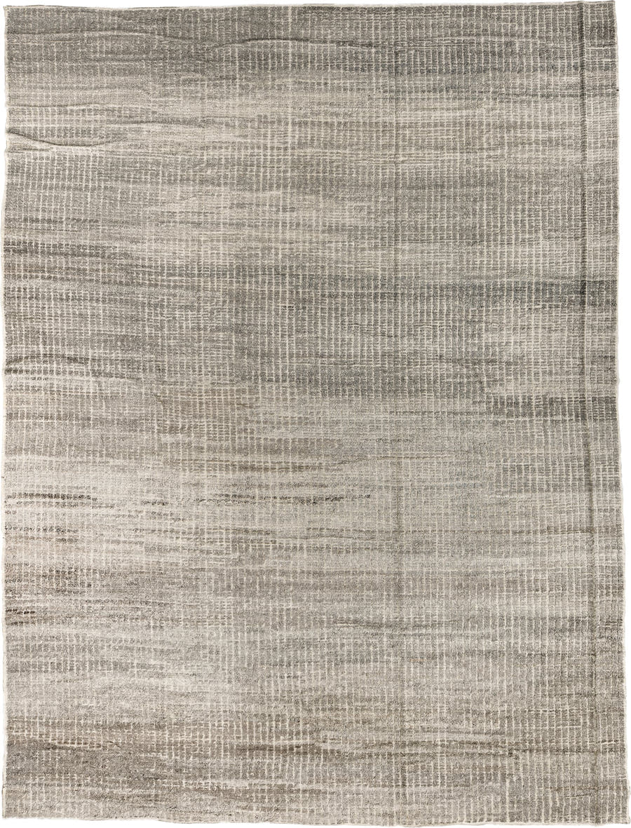 10' x 14' one-of-a-kind handmade vintage Tulu large size rug. Color palette: taupe, ivory, gray, greige, charcoal, beige