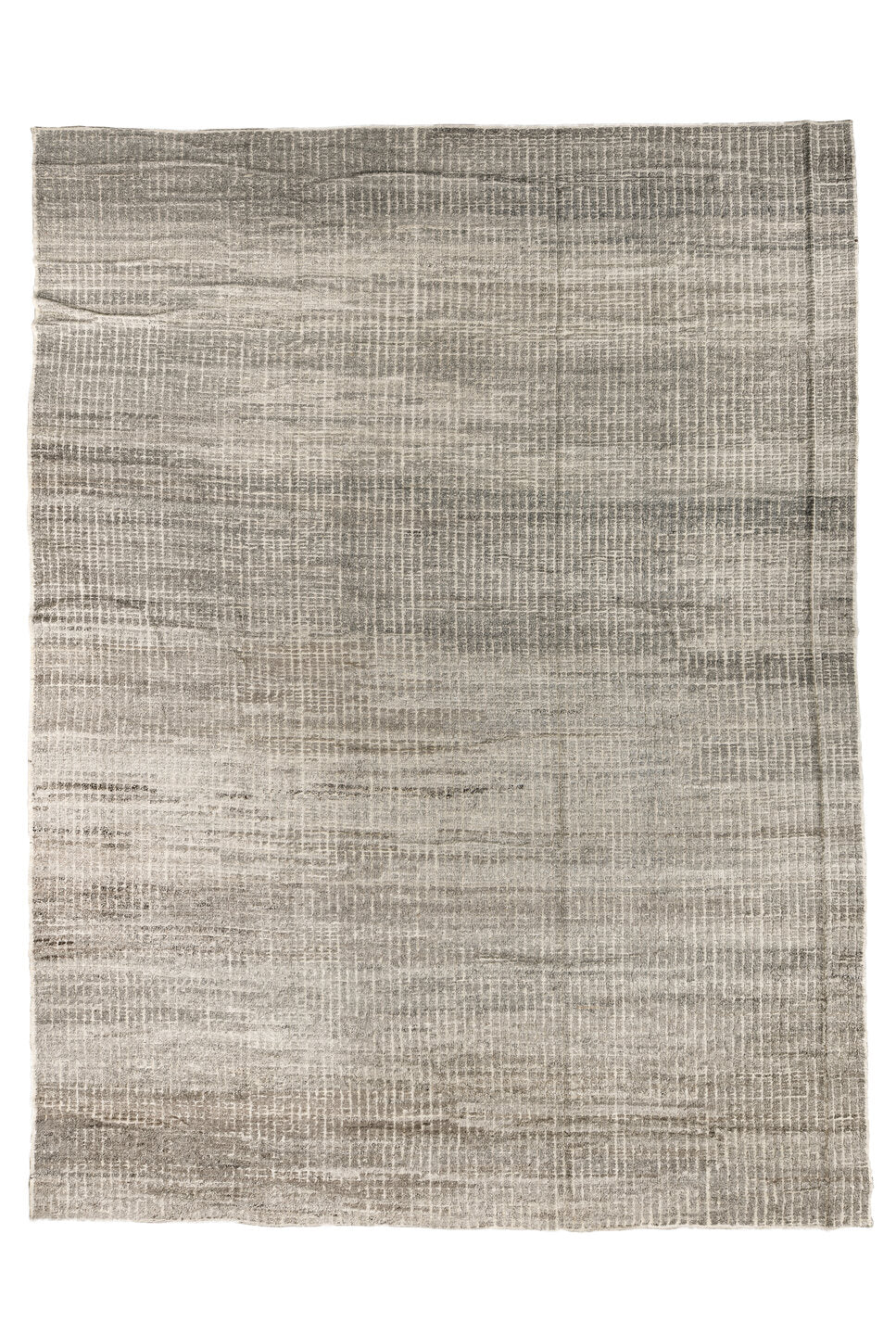 10' x 14' one-of-a-kind handmade vintage Tulu large size rug. Color palette: dark gray, gainsboro, gray, light gray